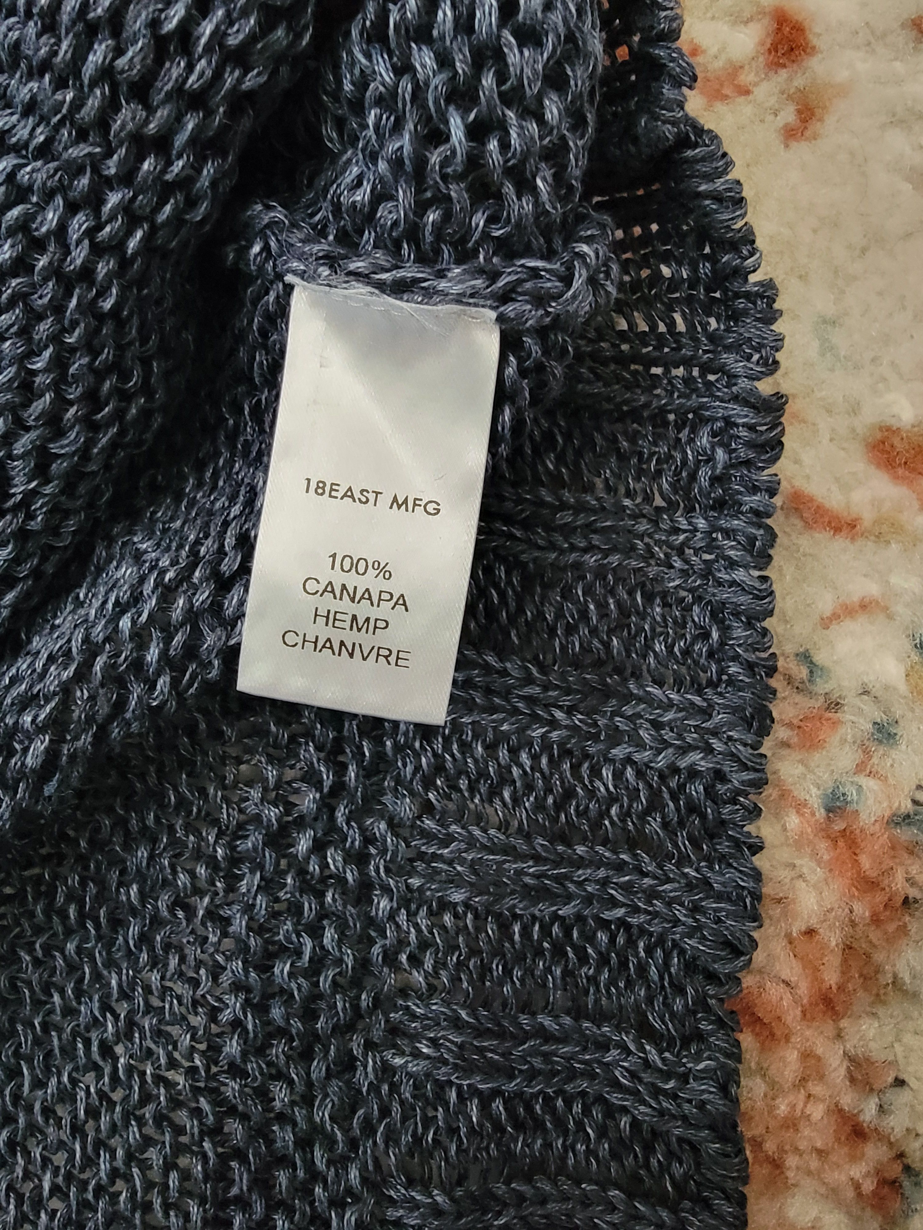 18 East Blue Hemp Sweater Small Size US S / EU 44-46 / 1 - 3 Thumbnail