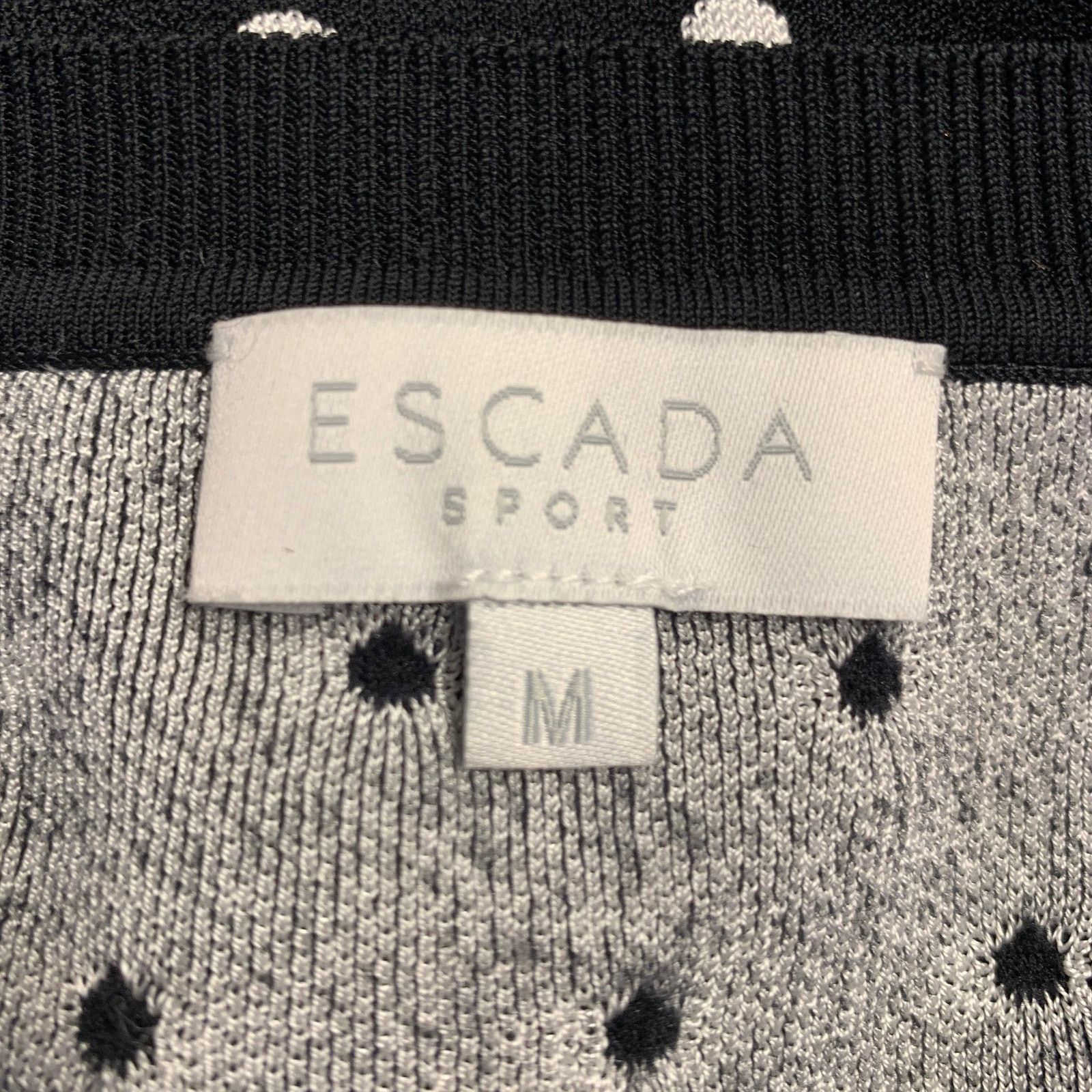 Escada M Black White Viscose Blend Polka Dot 2 Piece Cardigan Set Size M / US 6-8 / IT 42-44 - 18 Thumbnail