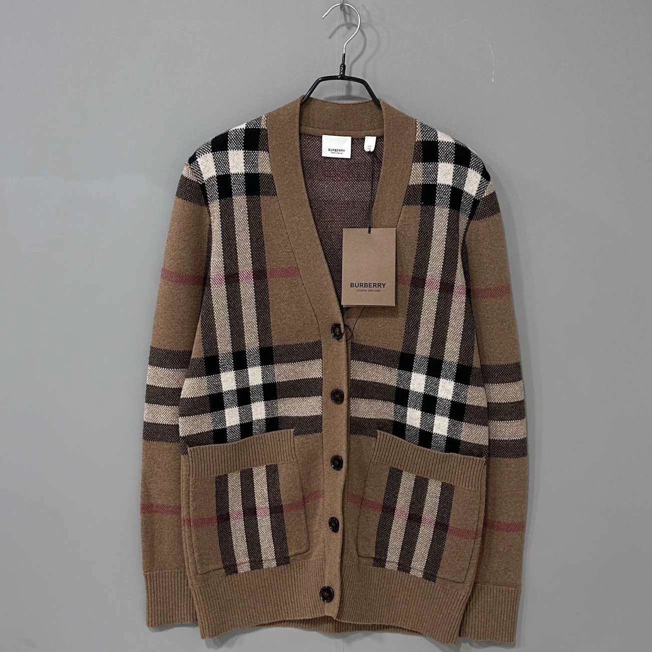 Burberry Burberry Brown Check Wool Cardigan Women's XS Size XS / US 0-2 / IT 36-38 - 1 Thumbnail