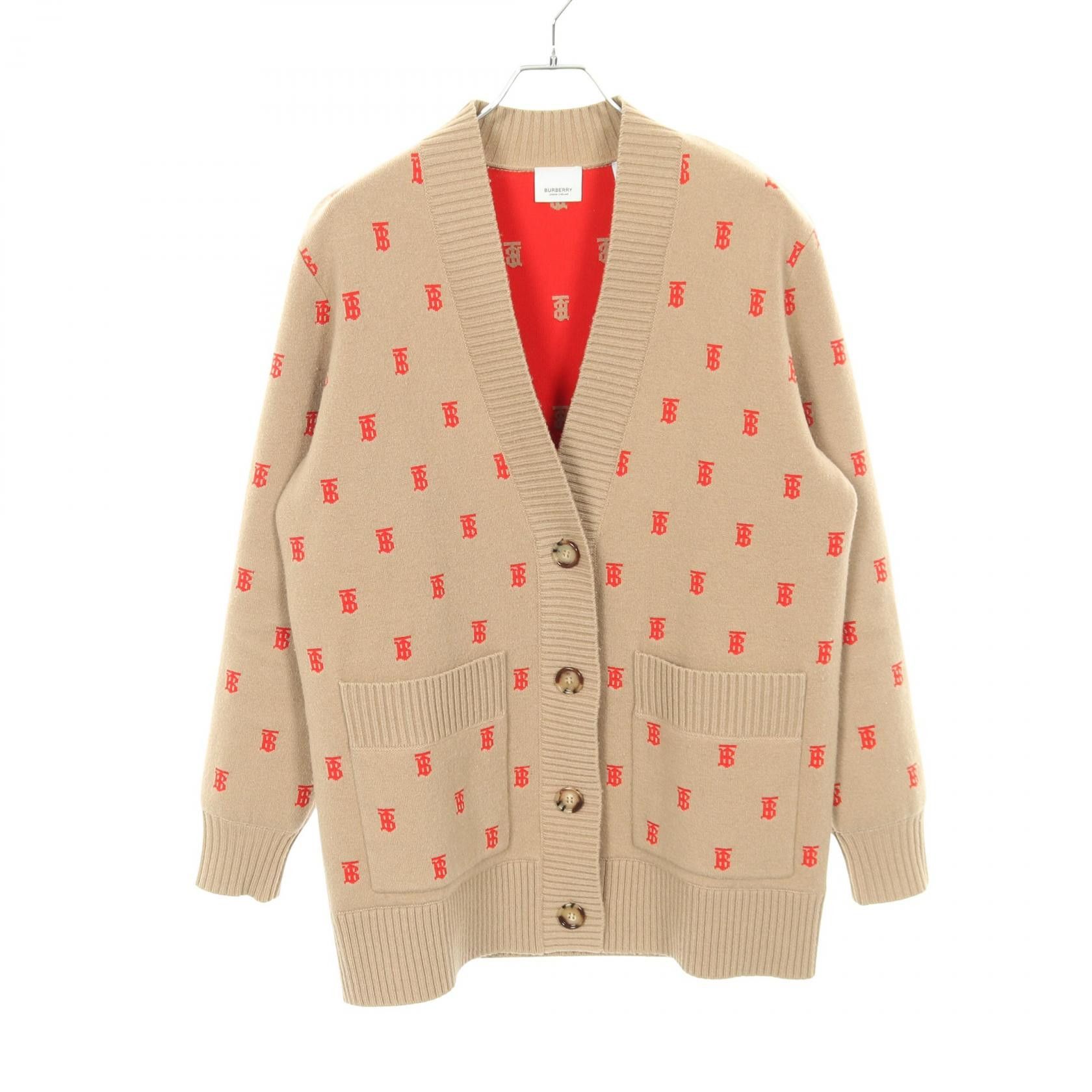 Burberry Burberry Burberry TB Logo Wool Cashmere Blend Cardigan Textile Tops 8021032 DUTY FREE for USA Size ONE SIZE - 1 Thumbnail