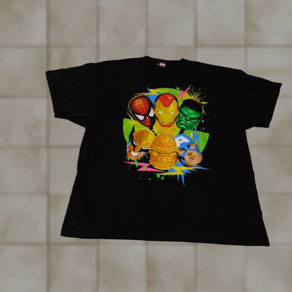 Vintage VINTAGE Marvel Shirt Mens 2XL Black Superhero Avengers Hulk Spiderman Iron Man Wolverine Captain America The Thing Size US XXL / EU 58 / 5 - 1 Thumbnail