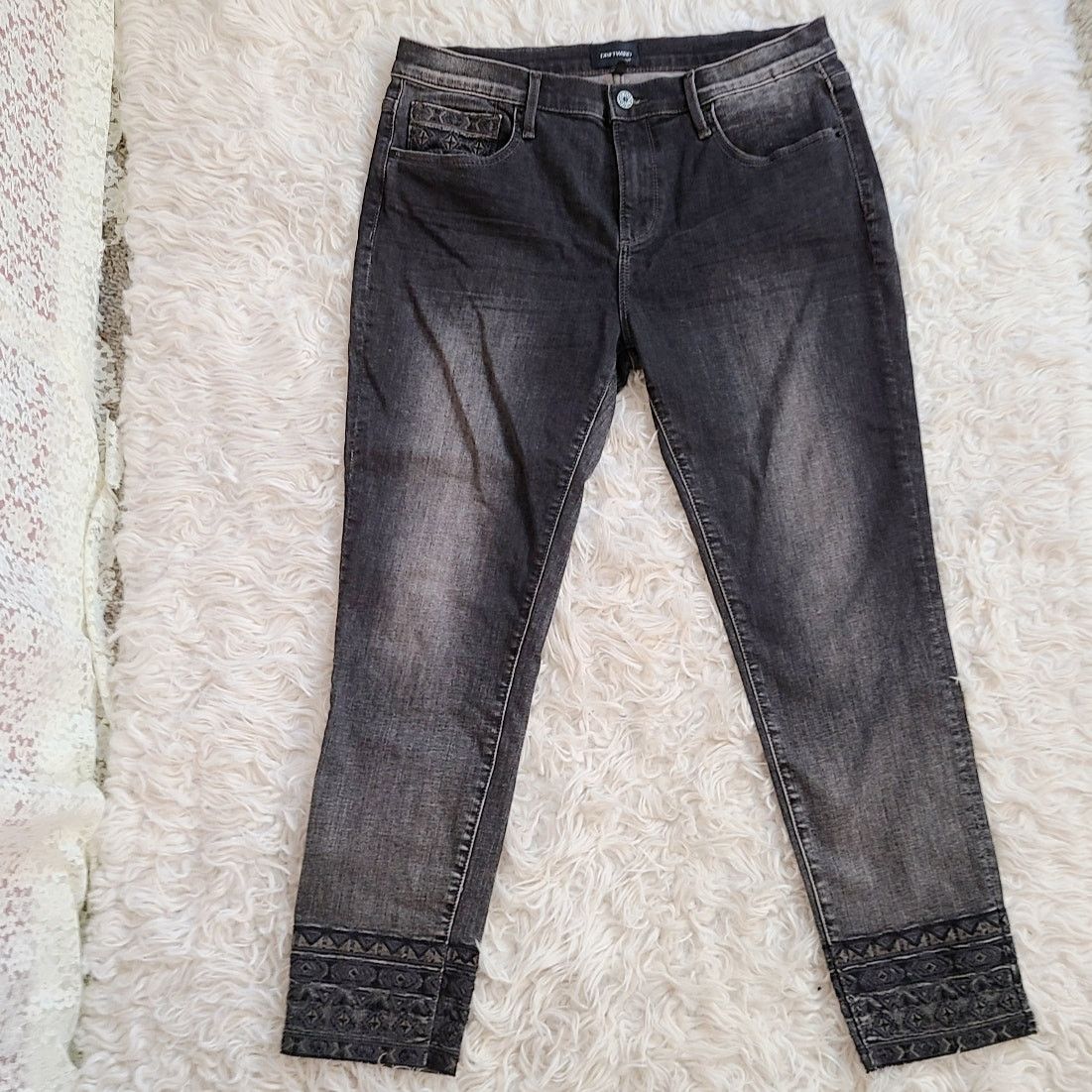 Free People Driftwood Jackie free people faded black denim jeans sz 32 Size 32" / US 10 / IT 46 - 1 Thumbnail