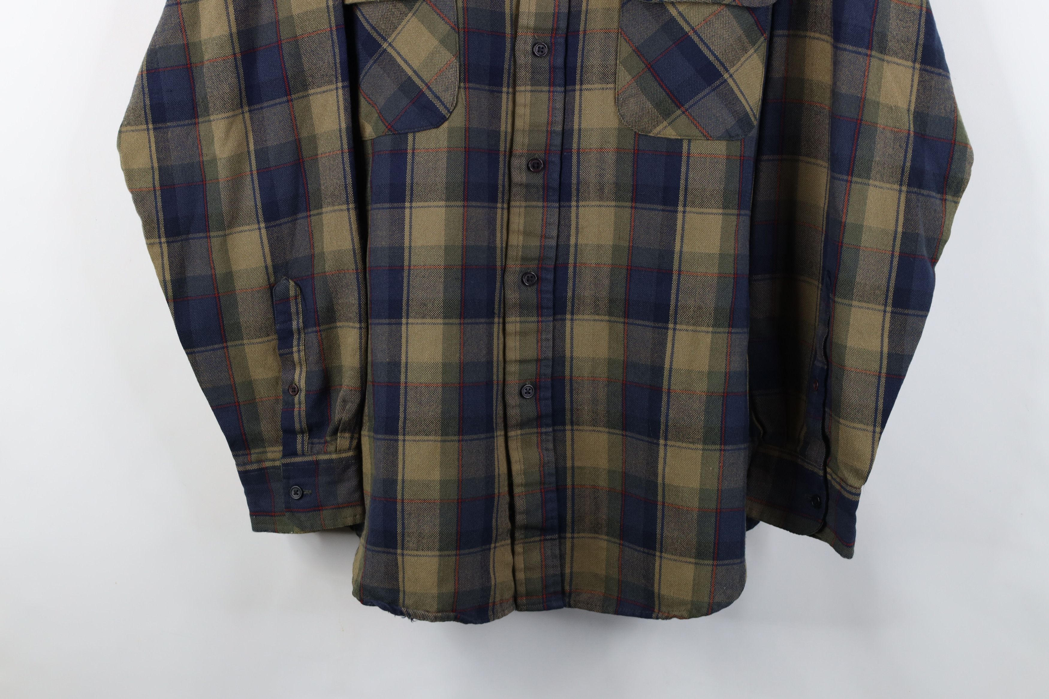 Vintage Vintage 80s 90s Streetwear Knit Collared Button Shirt Plaid Size US XL / EU 56 / 4 - 3 Thumbnail