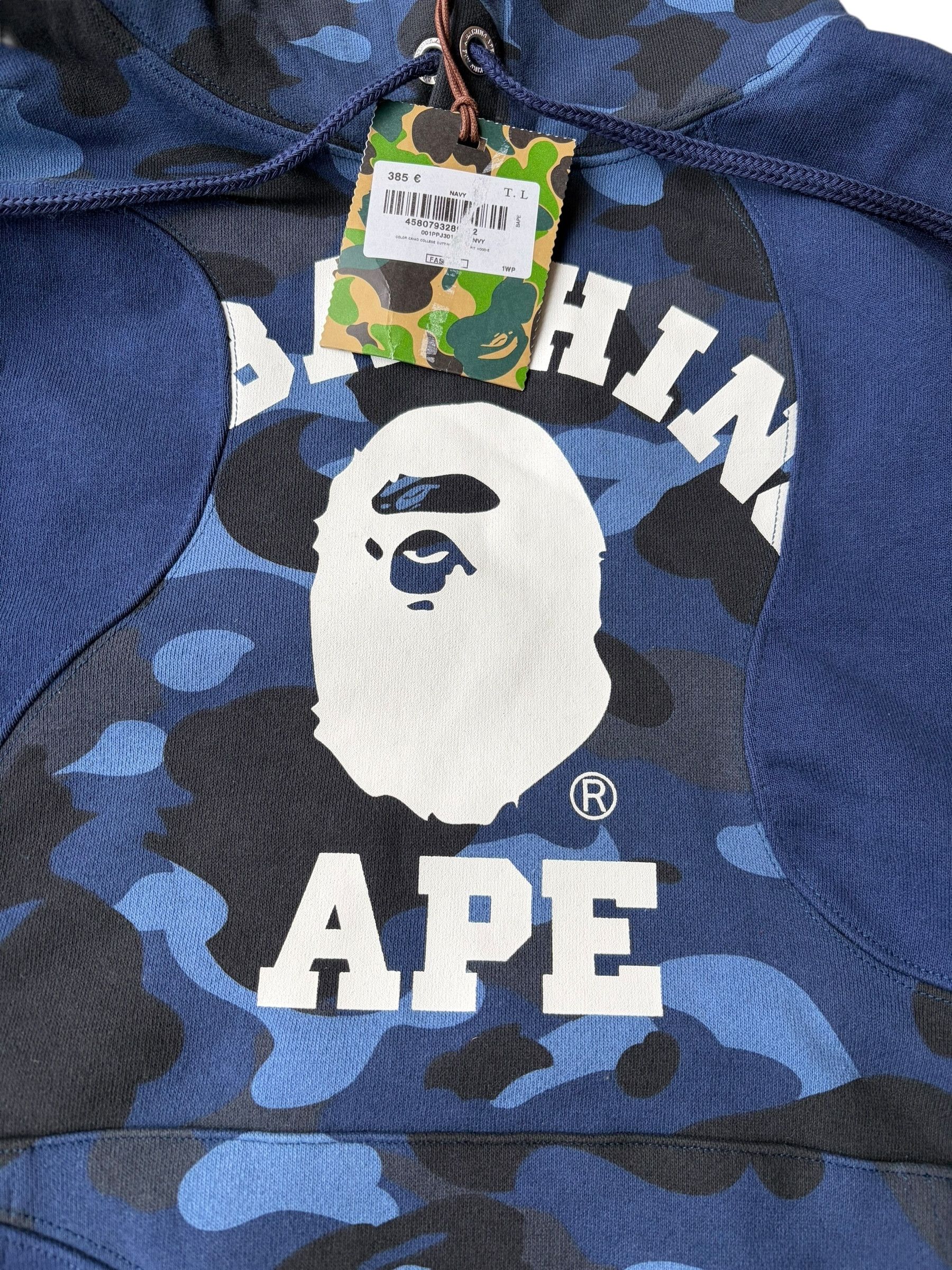Bape Bape Blue Camo College Logo Hoodie Size US L / EU 52-54 / 3 - 3 Thumbnail