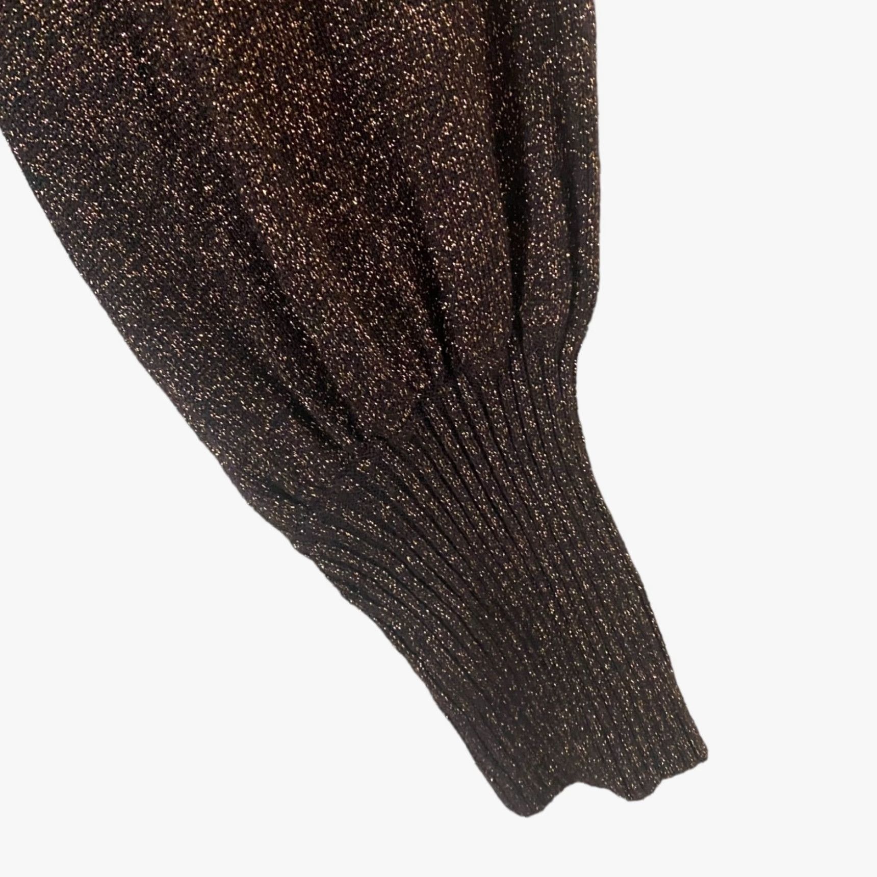Vintage Kaily K Brown Metallic Thread Turtleneck Sweater Long Sleeve Women’s Large Size L / US 10 / IT 46 - 7 Thumbnail