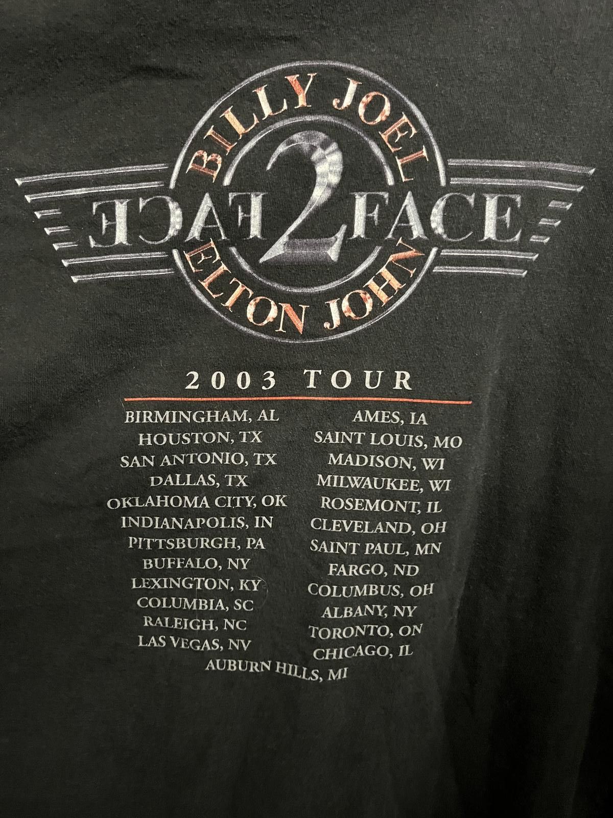 Designer VTG Billy Joel & Elton John T-shirt 2003 Face 2 Face 2003 XL Size US XL / EU 56 / 4 - 5 Thumbnail