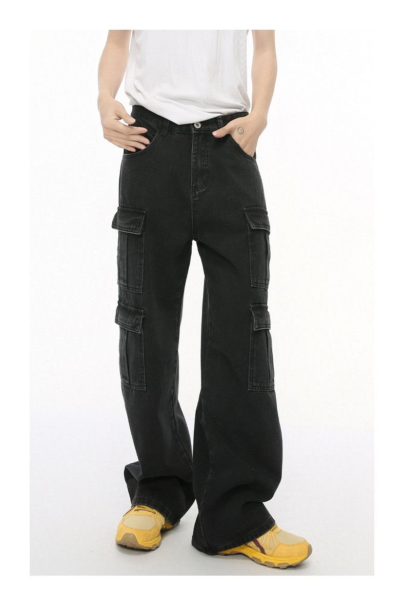 Japanese Brand × Jean Street retro straight multi-pocket wide-leg cargo jeans Size US 32 / EU 48 - 1 Thumbnail