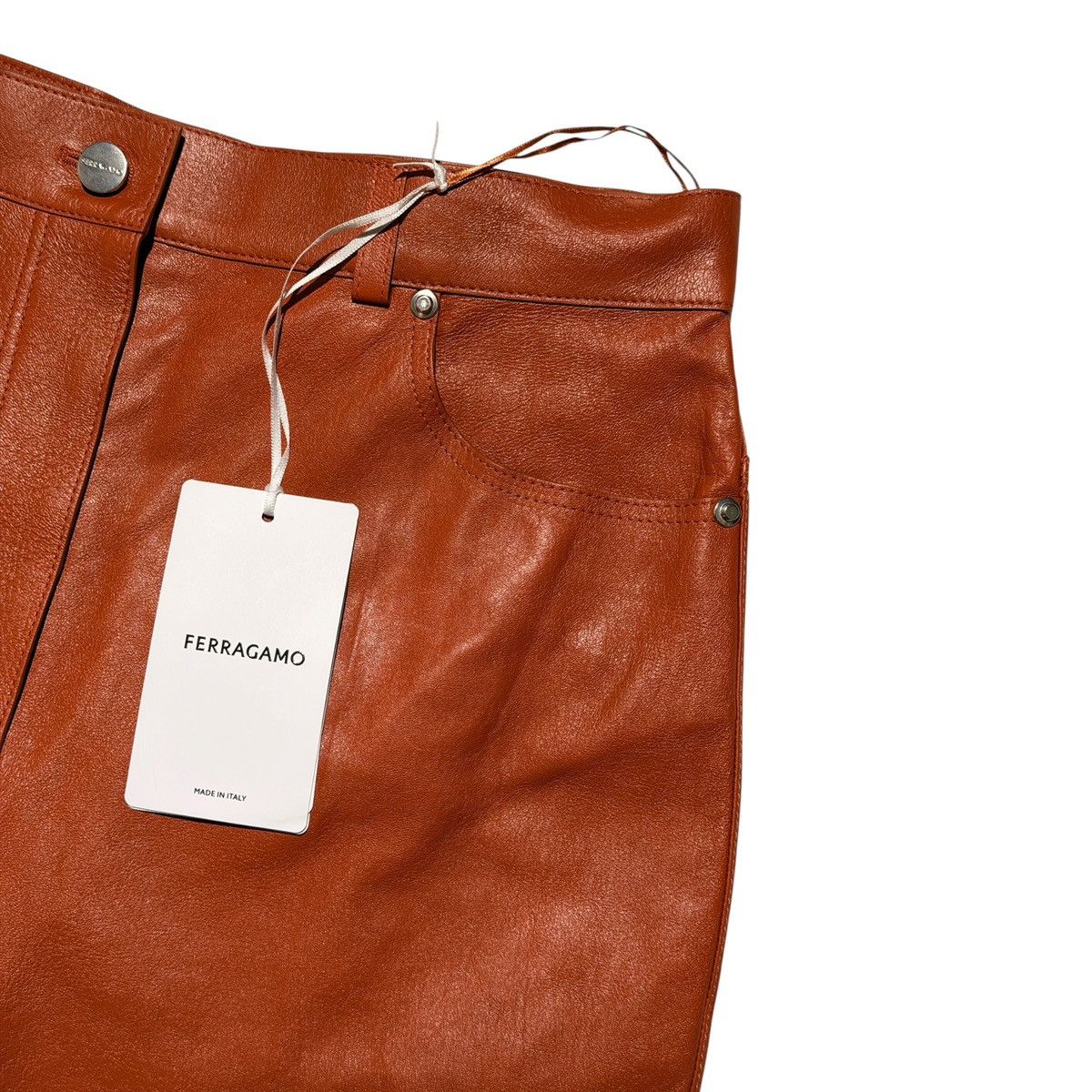 Salvatore Ferragamo $4,700 Nappa leather terracotta pant Size US 30 / EU 46 - 2 Thumbnail