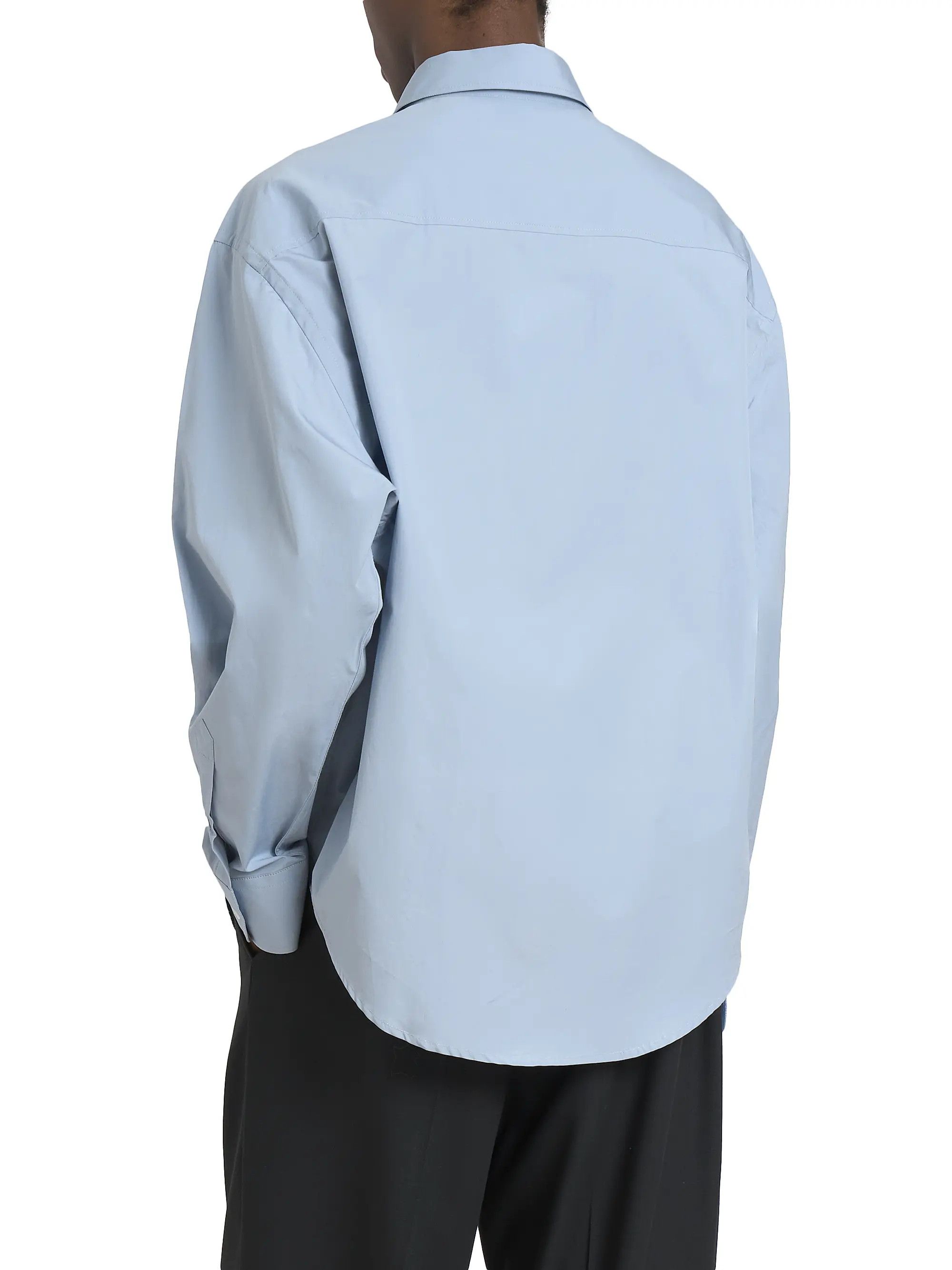 AMI os11x0226 Embossed Ami De Coeur Boxy Shirt in Blue Size US S / EU 44-46 / 1 - 4 Thumbnail