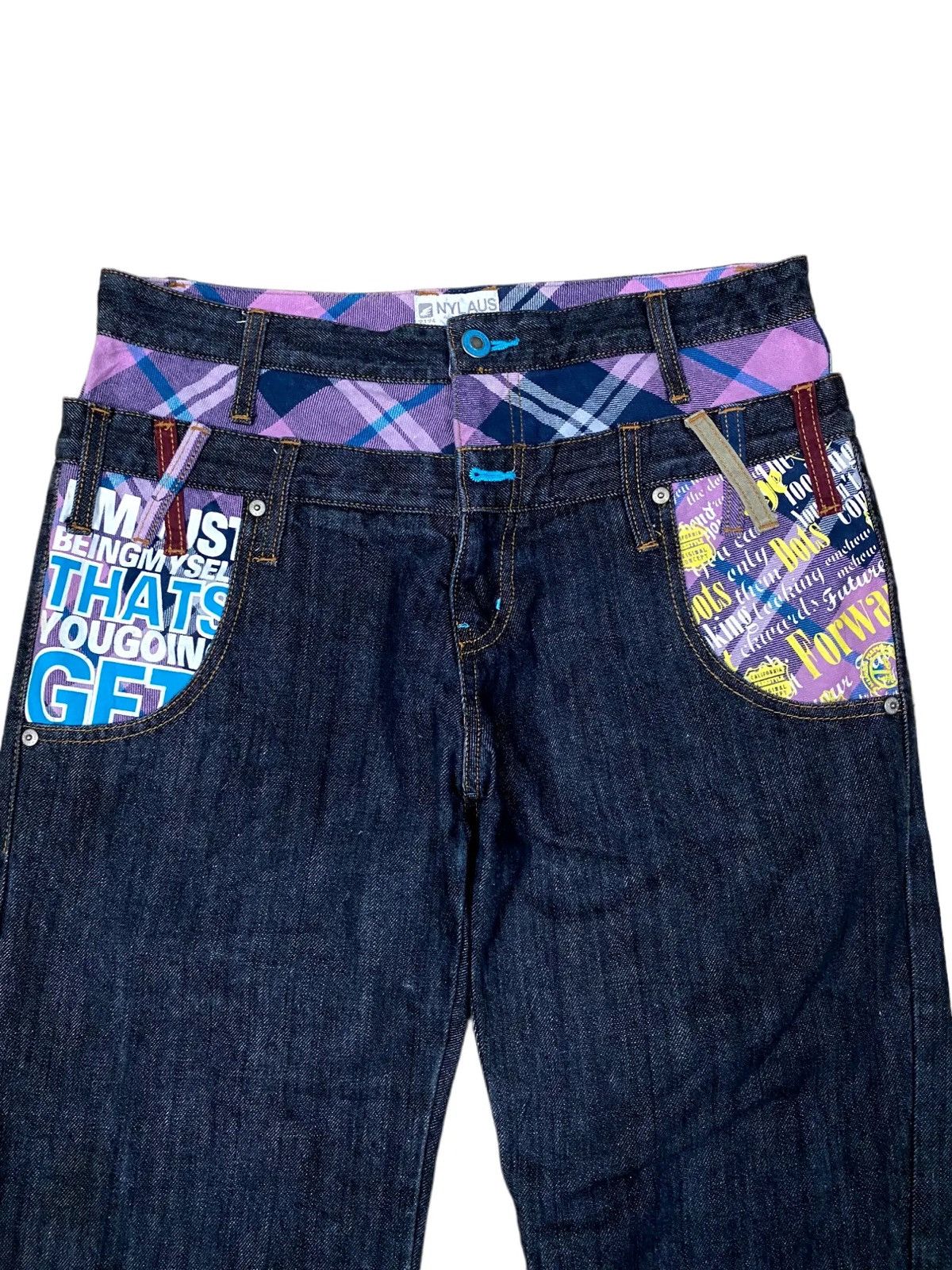 Japanese Brand 🔥Vintage Denim Double Waist Nylaus Japan🔥 Size US 33 - 8 Thumbnail