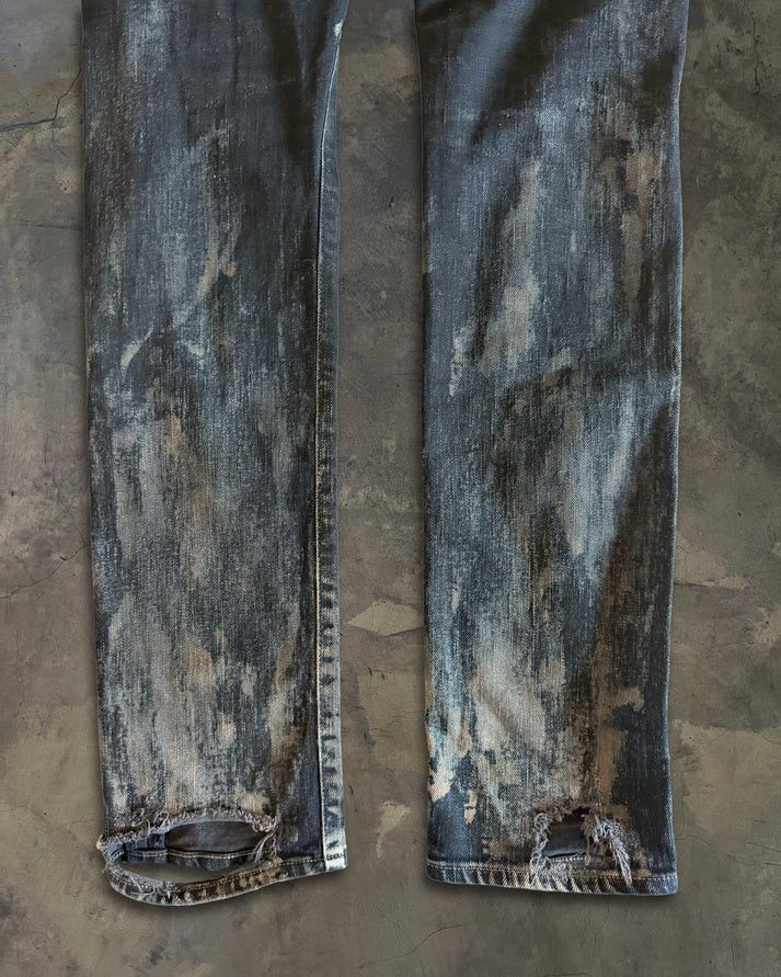 Saint Laurent Paris SAINT LAURENT FW2014 RUNWAY OIL STAIN JEANS Size US 30 / EU 46 - 6 Thumbnail