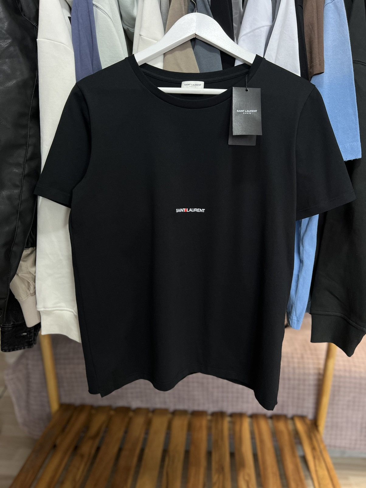 Saint Laurent Paris Saint Laurent Paris Rive Gauche Box Logo T-shirt YSL Size US M / EU 48-50 / 2 - 1 Thumbnail
