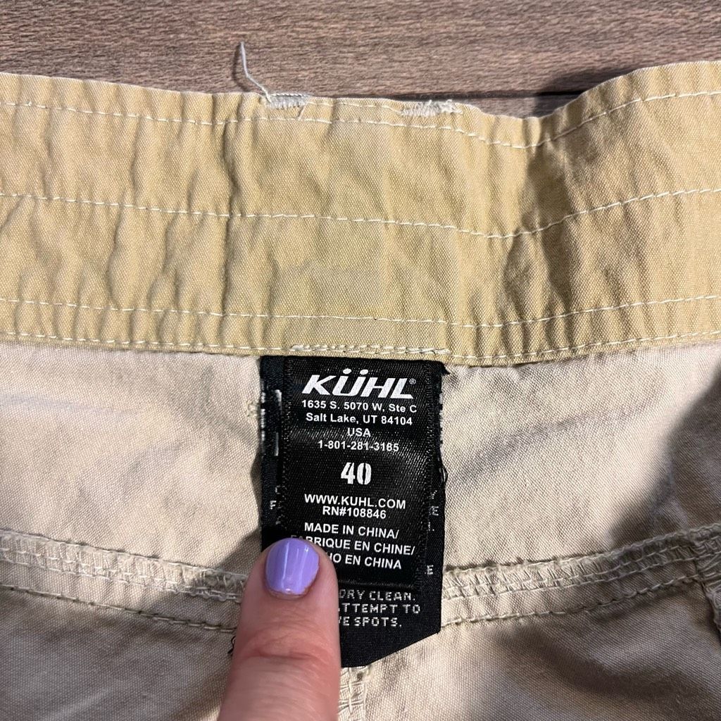 Kuhl Kuhl Khaki Athletic Cargo Shorts Men 40 Bin O-27 Size US 40 / EU 56 - 3 Thumbnail