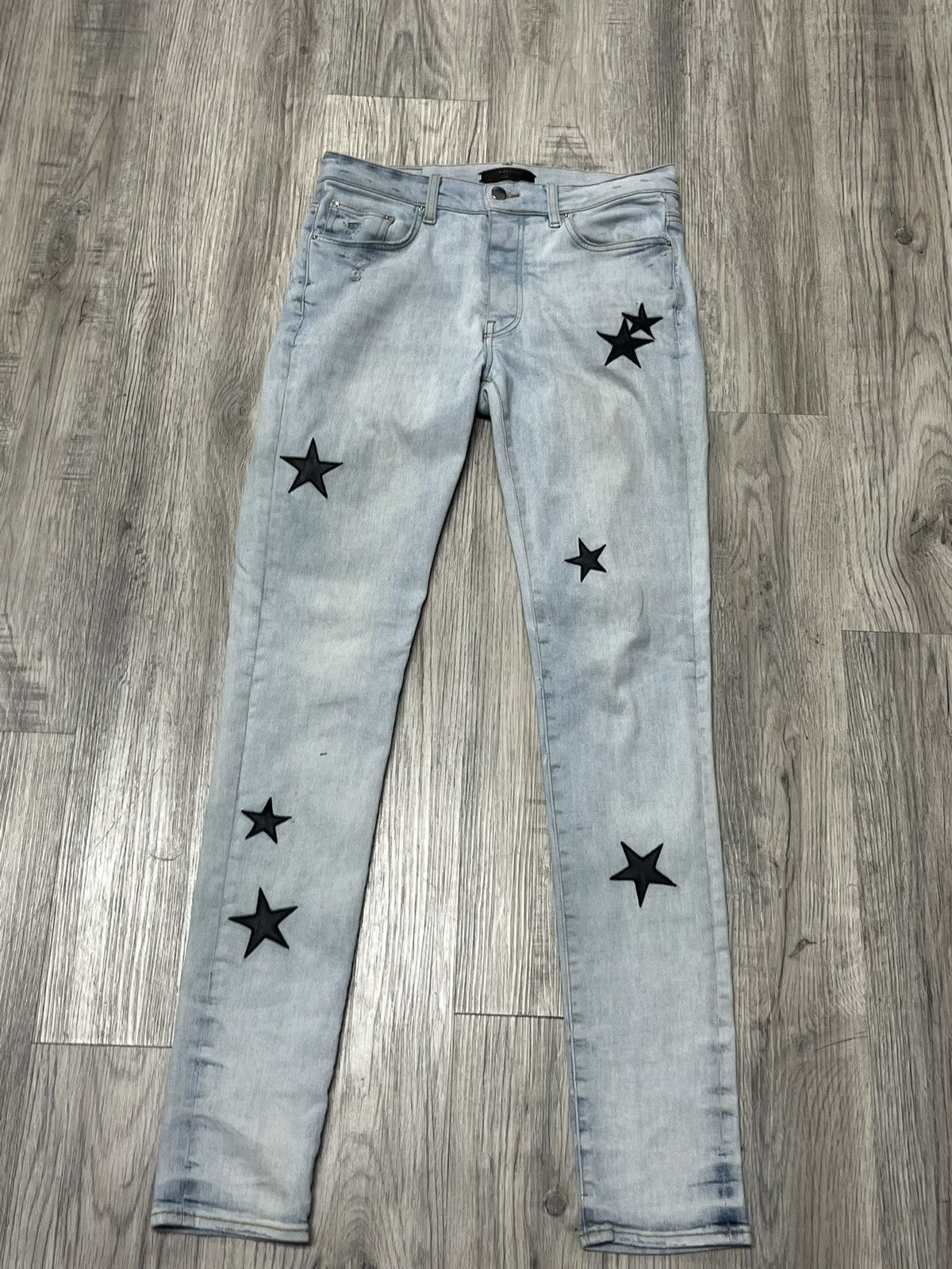 Amiri Amiri MX1 Chemist Jeans Black Stars Indigo Blue Denim Size US 31 - 1 Thumbnail