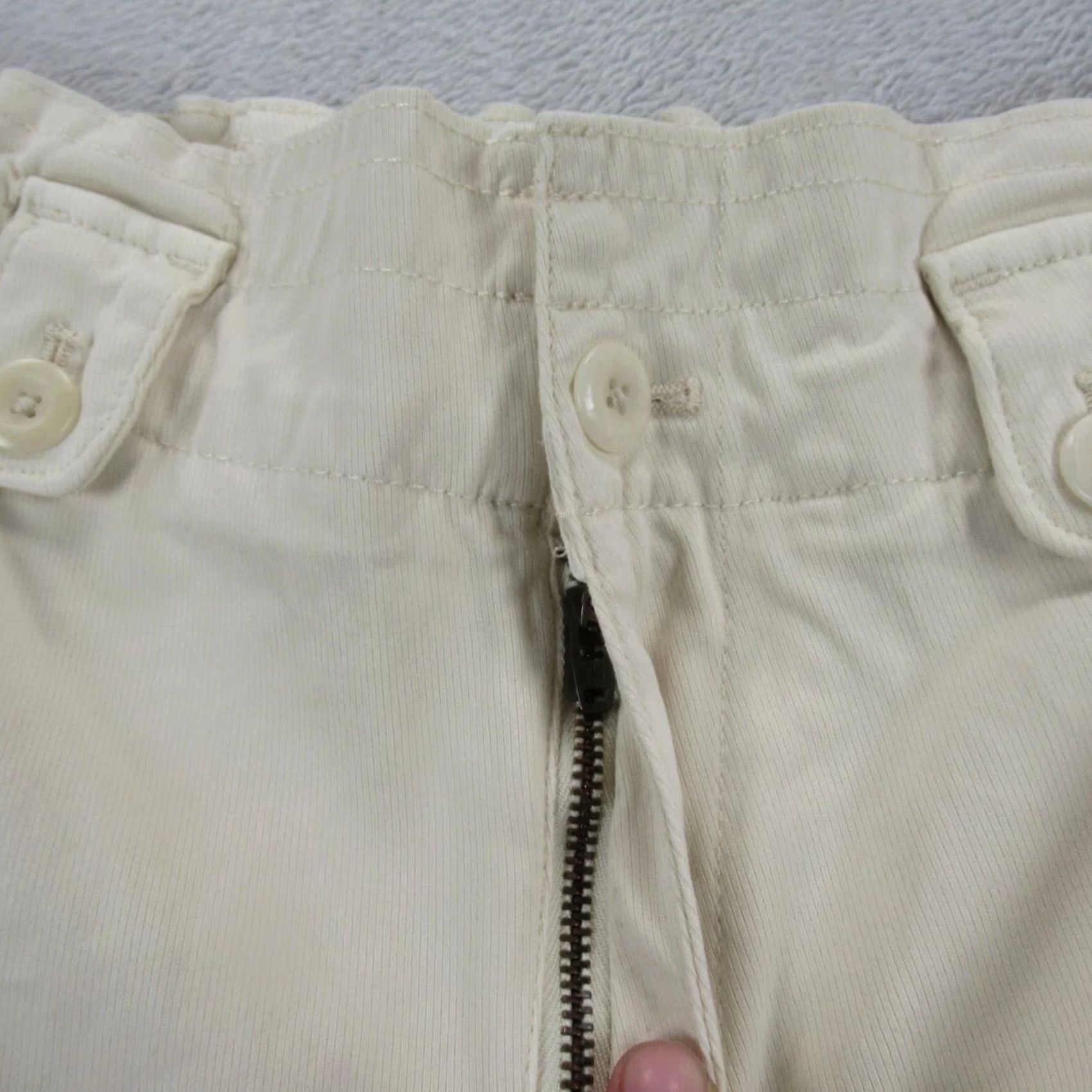 Banana Republic Banana Republic Cargo Pants Women 4 Cream Belted Elastic Straight High Rise 26x29 Size 27" / US 4 / IT 40 - 7 Thumbnail