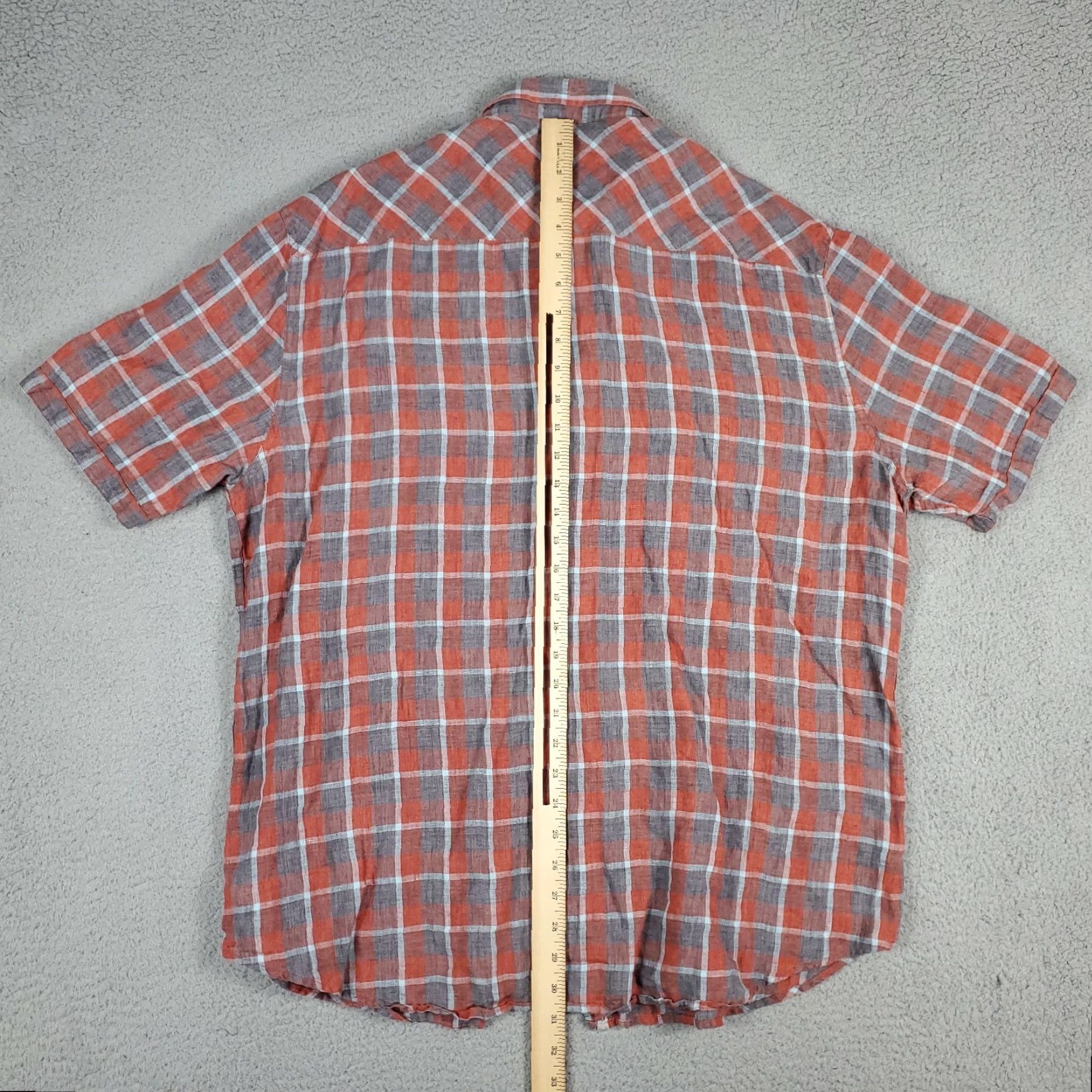 Johnston & Murphy VINTAGE Johnston & Murphy Linen Gray Plaid Long Sleeve Button-Up Shirt Size XL Casual Outdoors Mens Size US XL / EU 56 / 4 - 3 Thumbnail