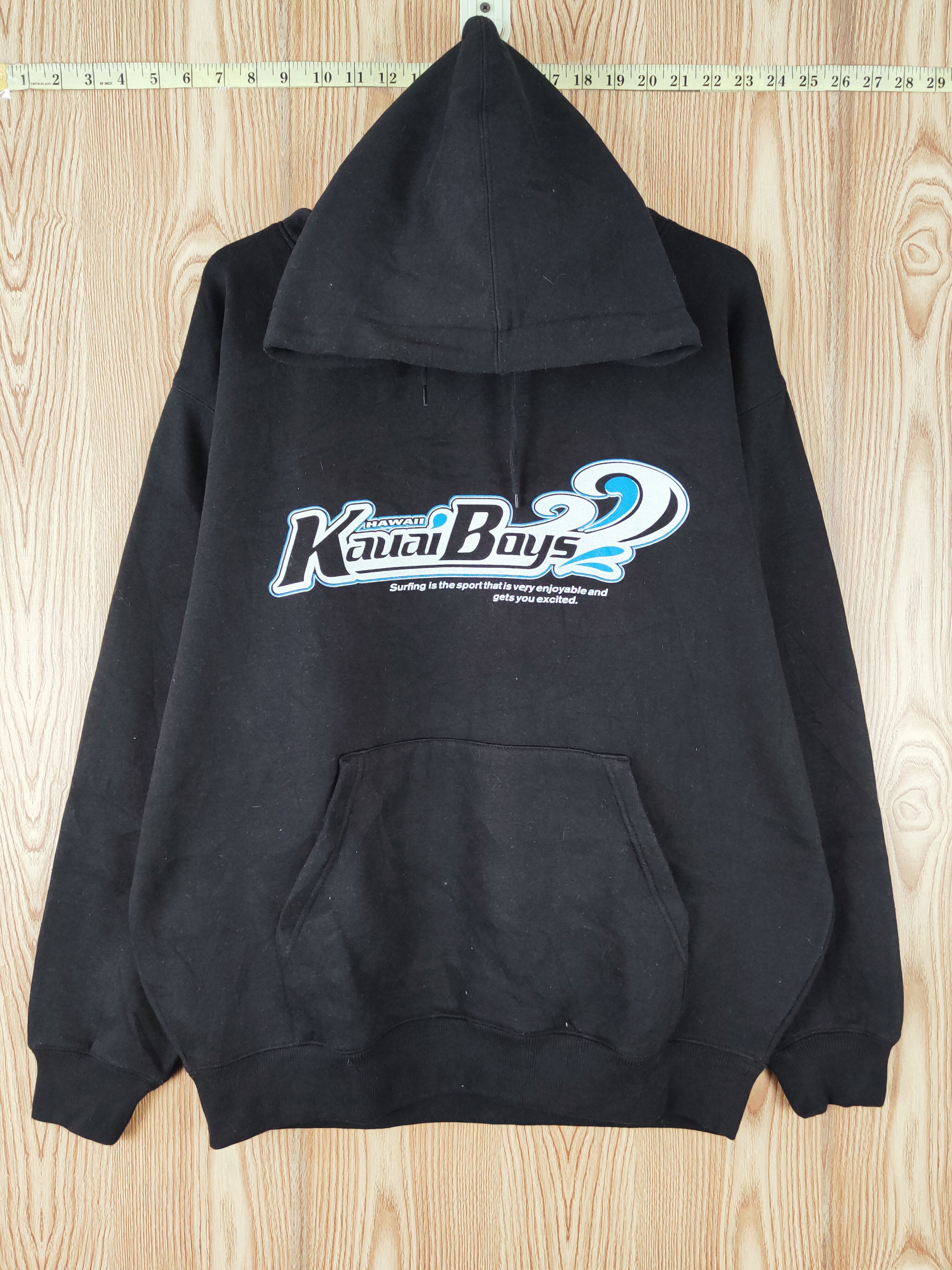 Japanese Brand × Vintage Vintage Design 💥 Kauai Boys Black Hawaii Hoodie Sweatshirts Size US L / EU 52-54 / 3 - 1 Thumbnail