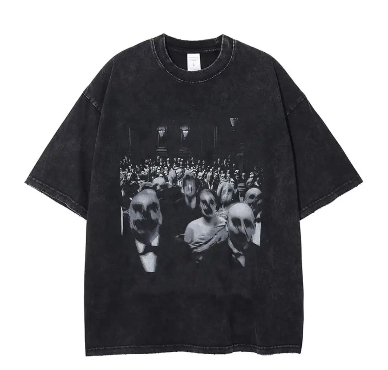 Vintage Oversized Gothic Printed T-Shirt Size US XL / EU 56 / 4 - 1 Thumbnail