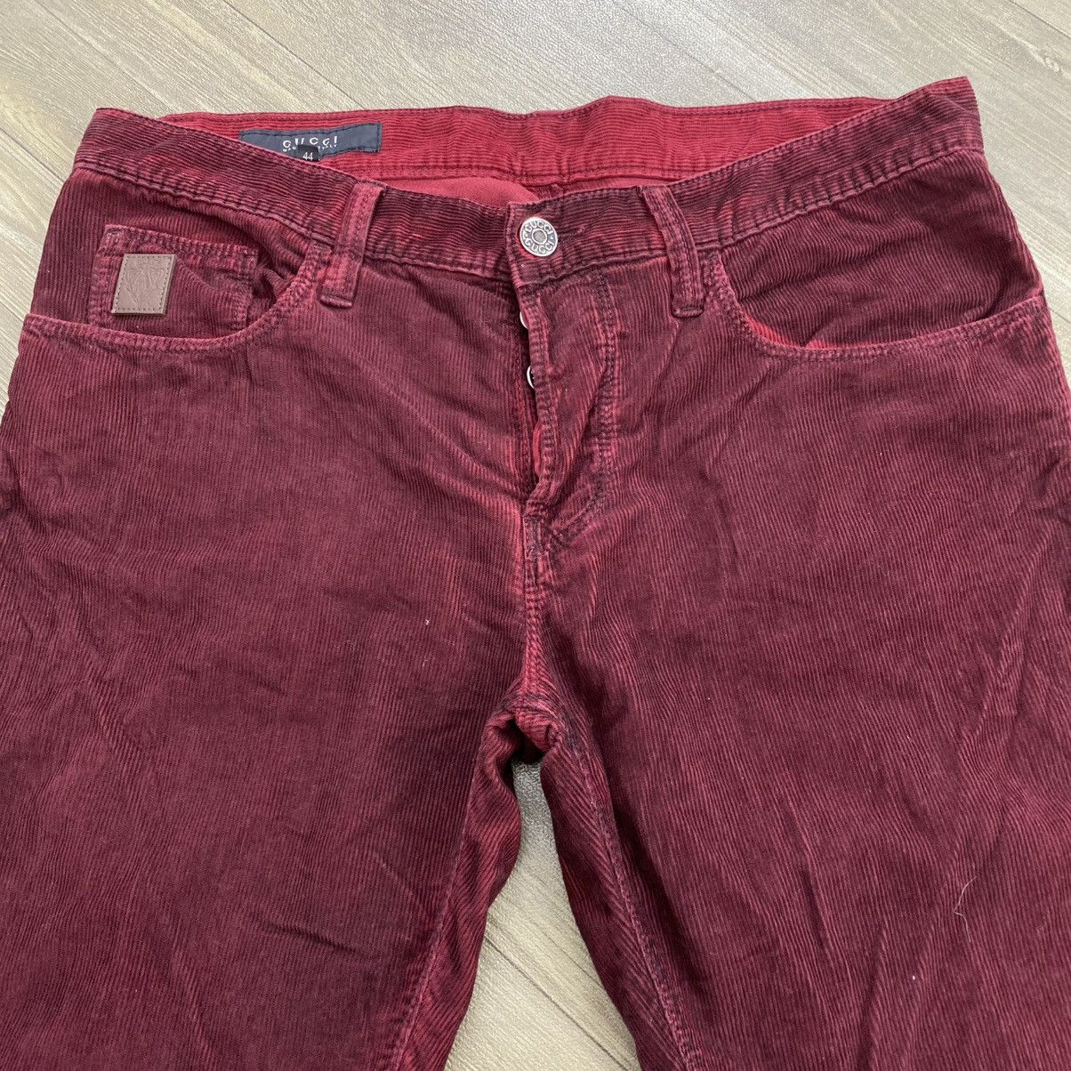 Gucci 1990s Gucci by Tom Ford Red Burgundy Corduroy Pants Luxury Size US 32 / EU 48 - 4 Thumbnail