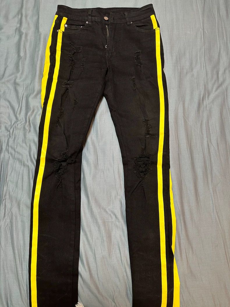 Amiri Amiri side red blue yellow striped double knee distressed Size US 28 / EU 44 - 3 Thumbnail