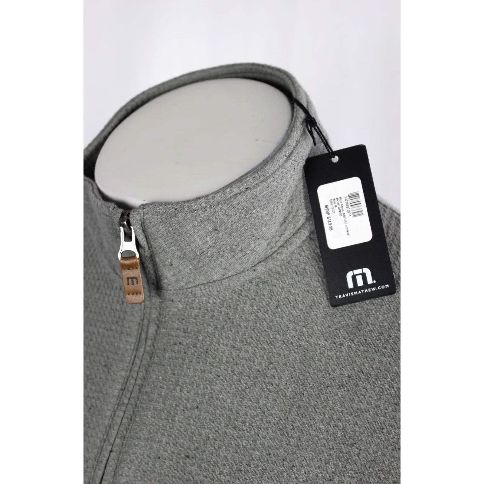 TravisMathew Travis Mathew Men's Airport Lounge 1/4 Zip Pullover M Medium Gray Shirt Size US M / EU 48-50 / 2 - 4 Thumbnail