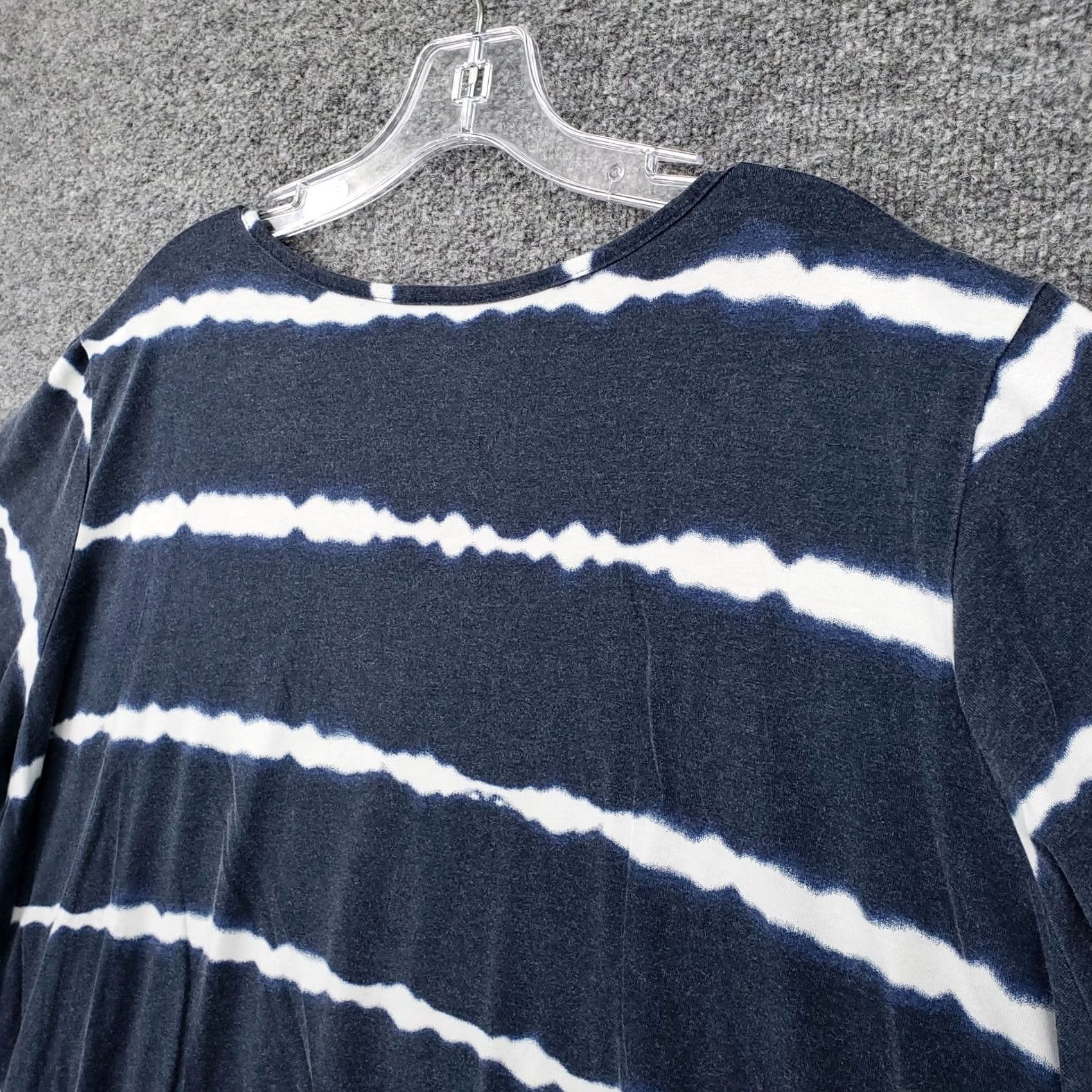 Avenue Avenue T-Shirt Womens 26W Plus Blue Life Is Better With Flip Flops Striped Tee Size 4XL / US 24-26 - 7 Thumbnail