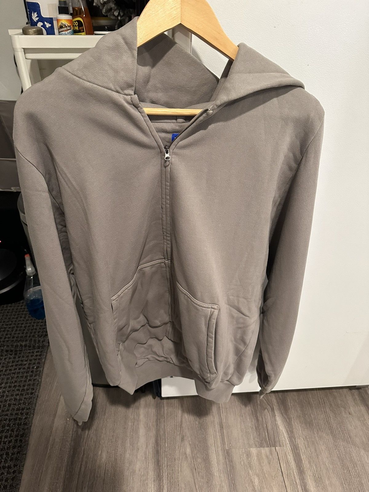 Gap × Kanye West PRICE IS FIRM Yeezy Gap Zip Hoodie Light Grey