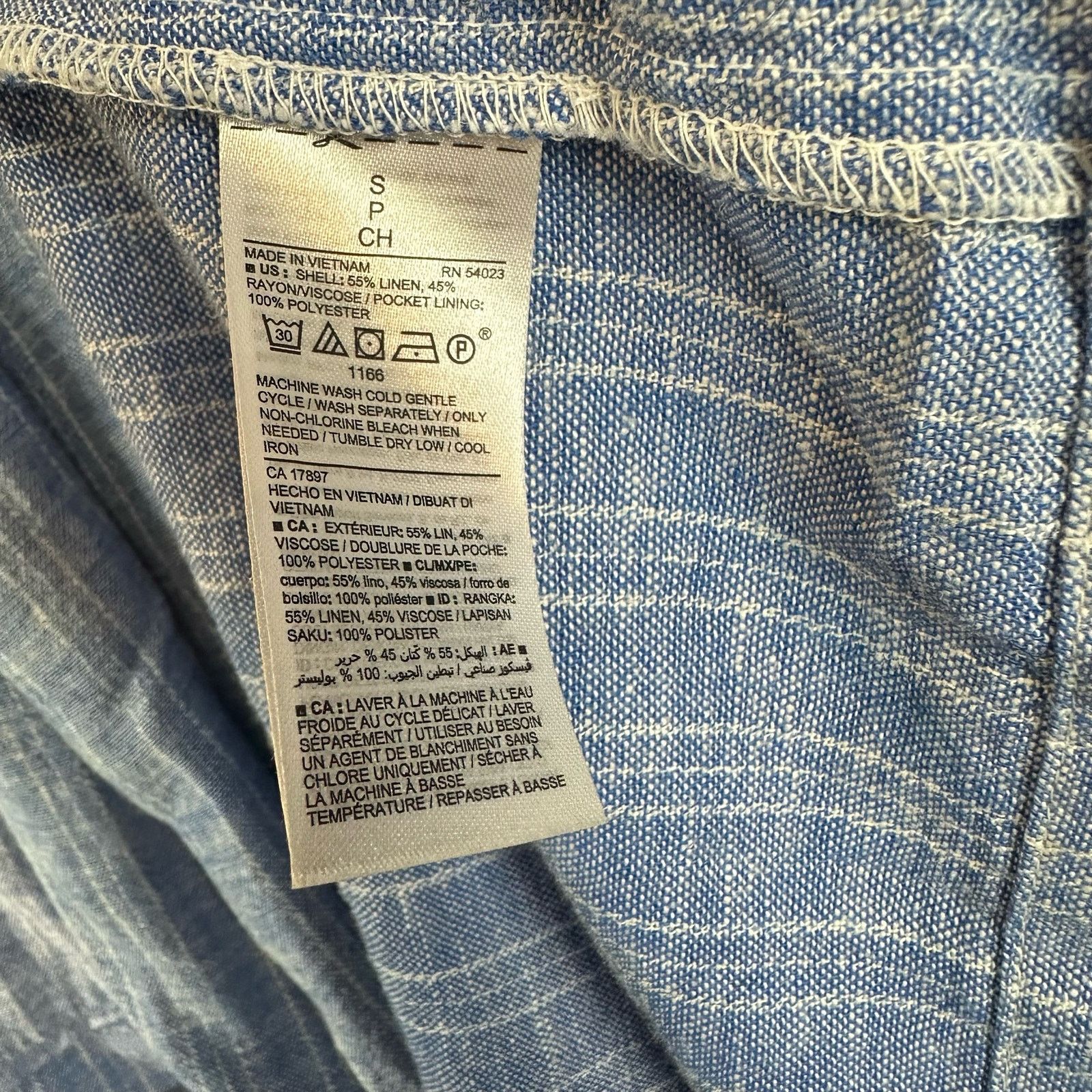 Old Navy Old Navy Linen Blazer Open Jacket Chambray Stripe S Size US S / EU 44-46 / 1 - 8 Thumbnail
