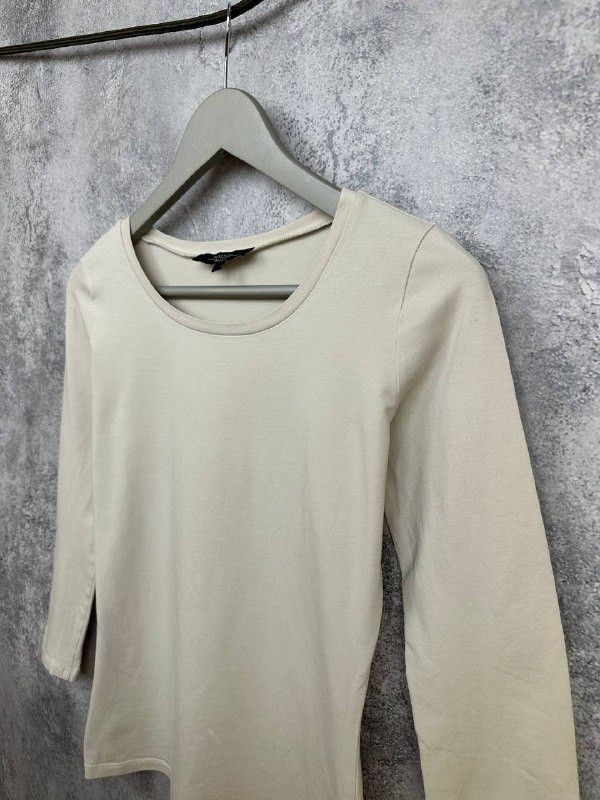 Weekend Max Mara Weekend Max Mara Beige LS Top Cotton Stretch Basic Minimal Size M / US 6-8 / IT 42-44 - 5 Thumbnail