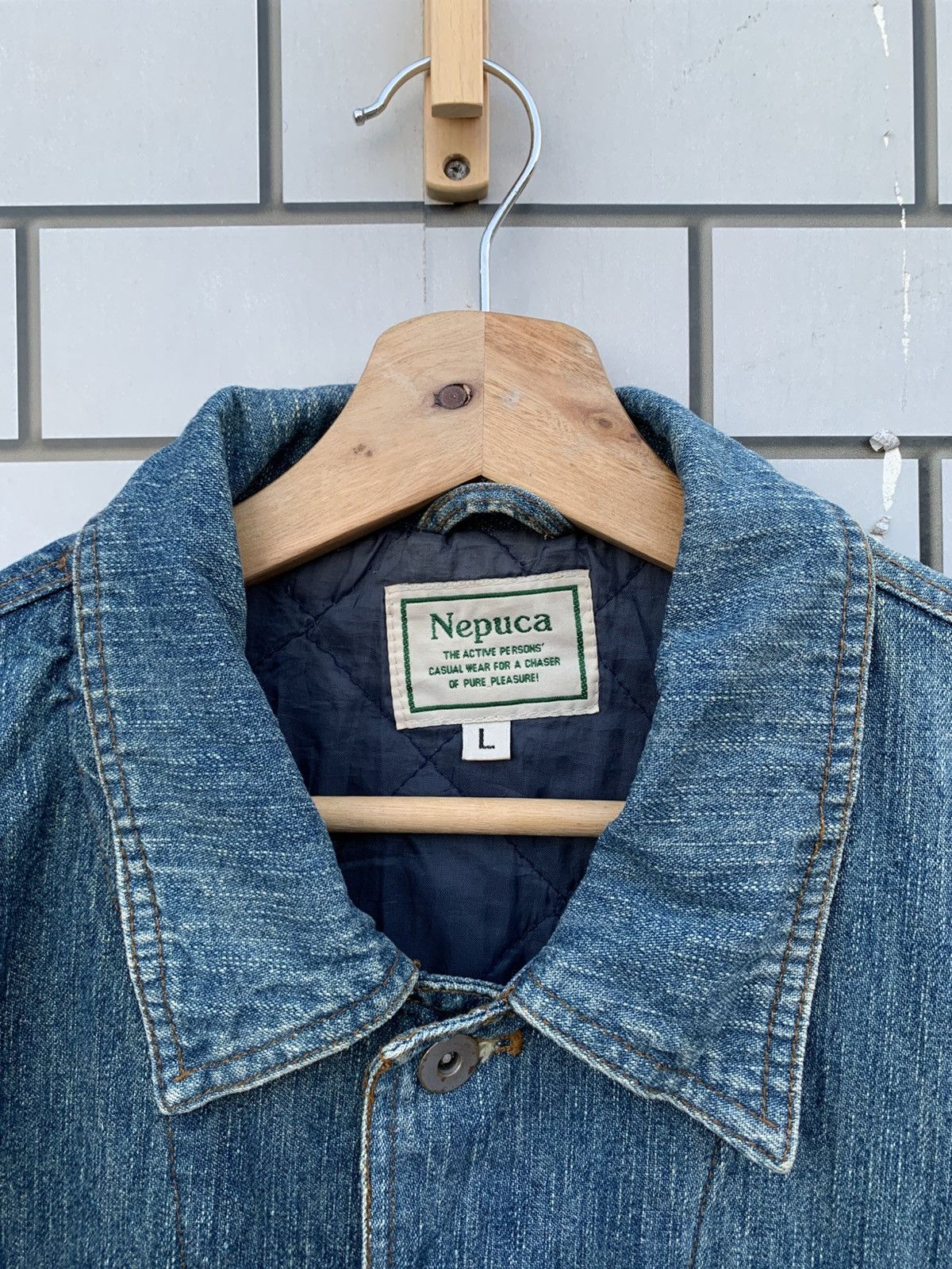 Indigo × Japanese Brand × Vintage Vintage Japanese Brand Nepuca Workwear Denim Jacket Size US L / EU 52-54 / 3 - 17 Thumbnail