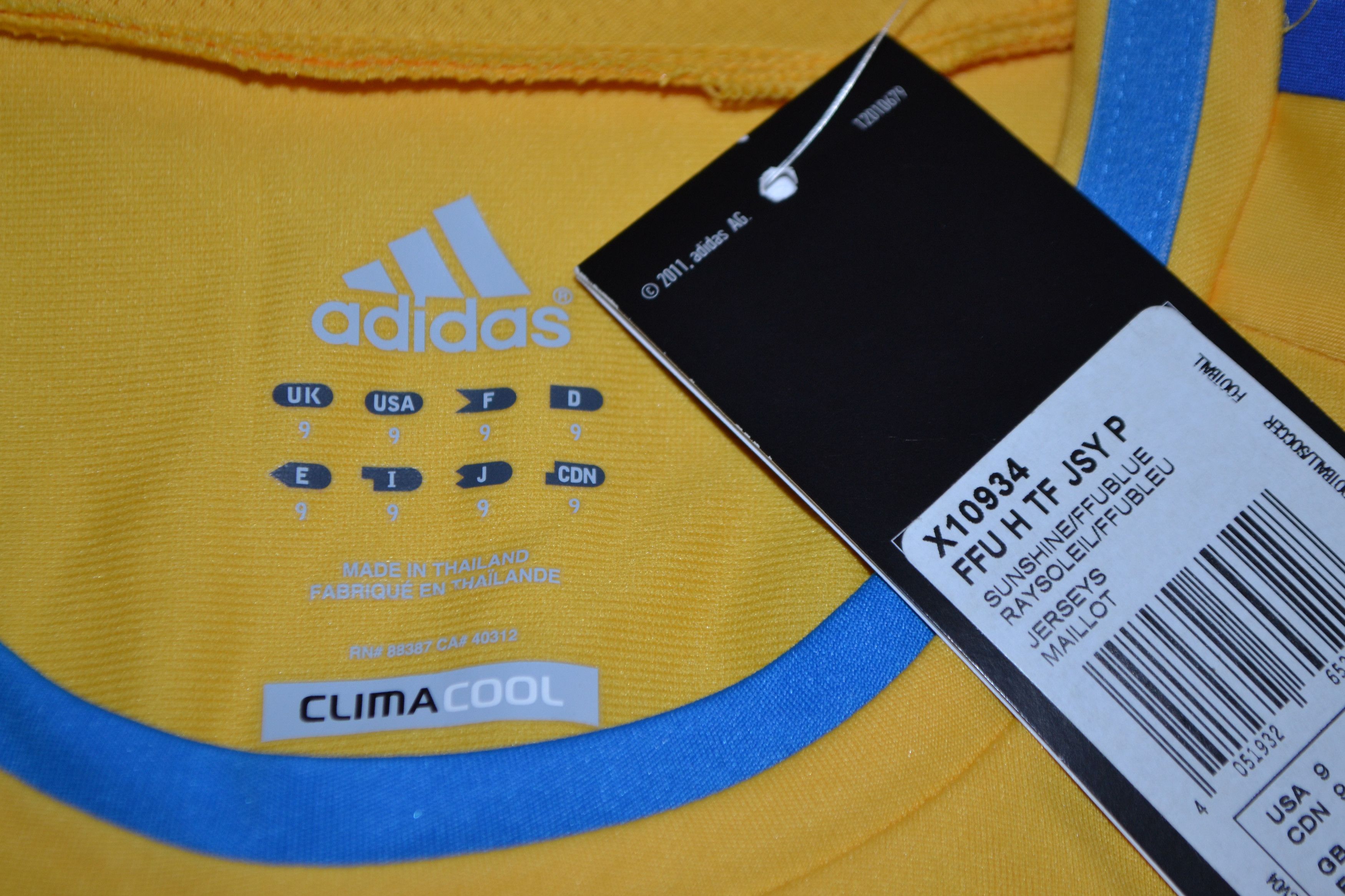 Adidas Ukraine 2012 Player Issue Home Kit Shirt Jersey Techfit Size US XL / EU 56 / 4 - 3 Thumbnail