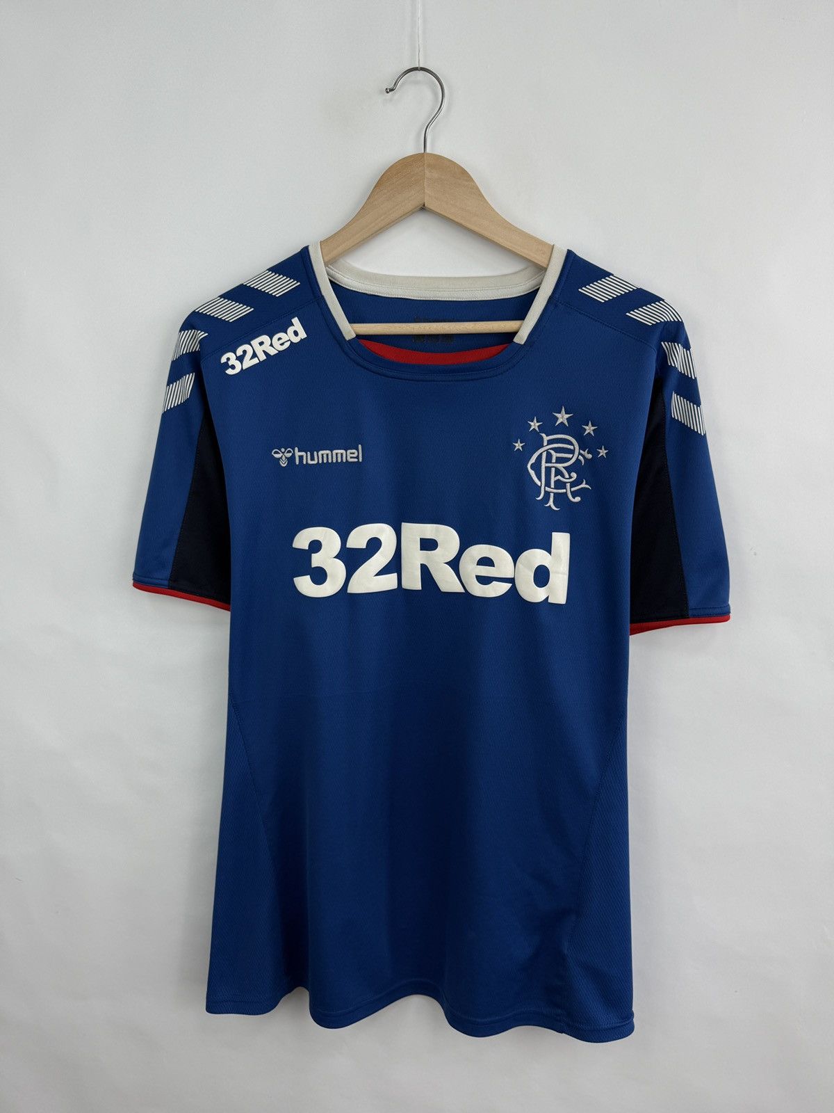 Hummel 🏴󠁧󠁢󠁳󠁣󠁴󠁿 2018/19 Hummel Glasgow Rangers Home Jersey Rare Hype Retro Size US XL / EU 56 / 4 - 3 Thumbnail