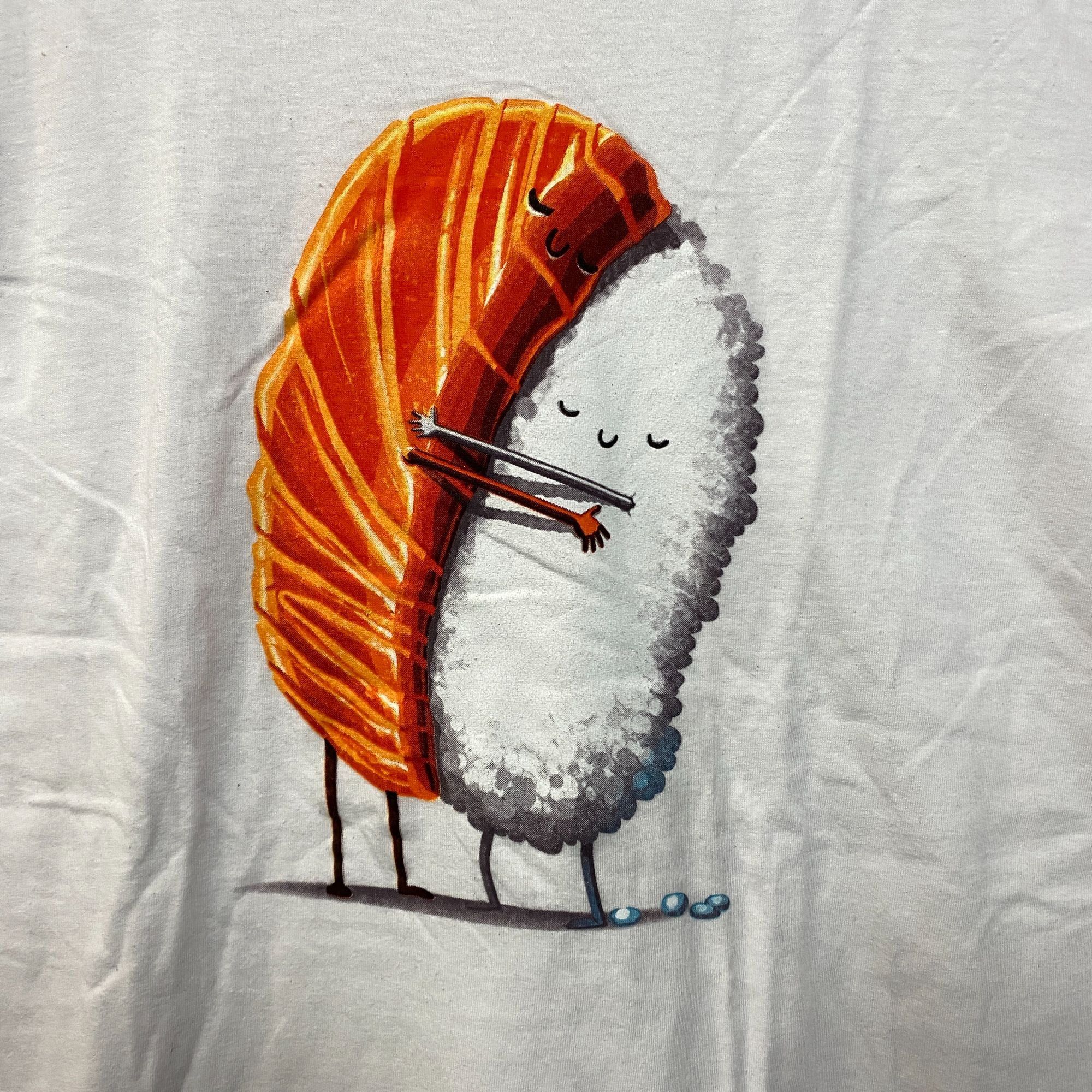 Threadless Hugging sushi white Tshirt size medium Size US M / EU 48-50 / 2 - 2 Thumbnail