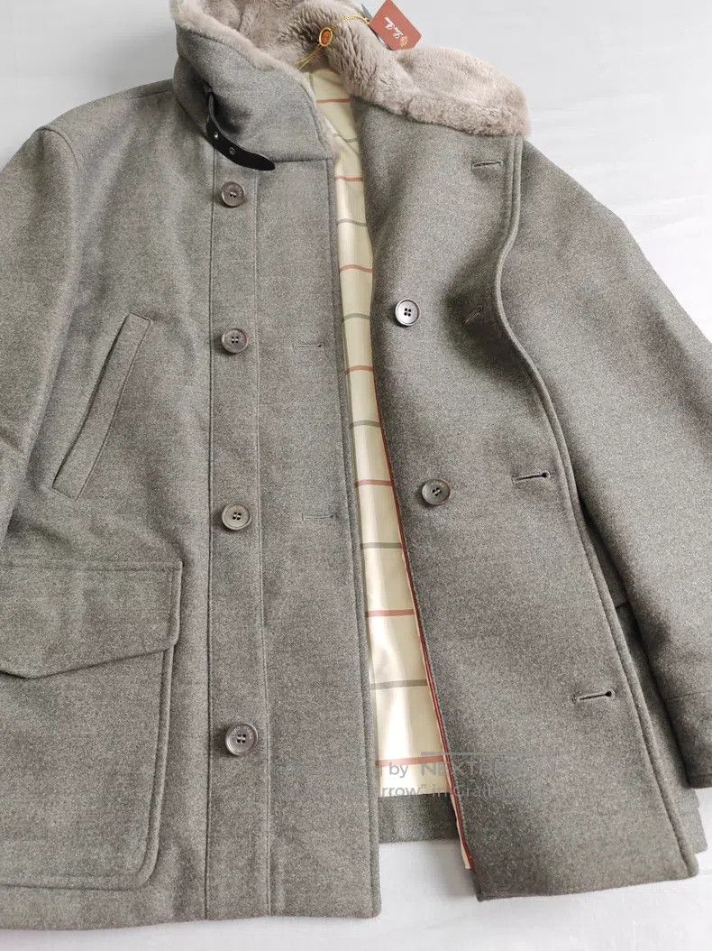 Loro Piana Loro Piana Men's wool jacket coat, green-gray, 100% prime Size US S / EU 44-46 / 1 - 9 Thumbnail
