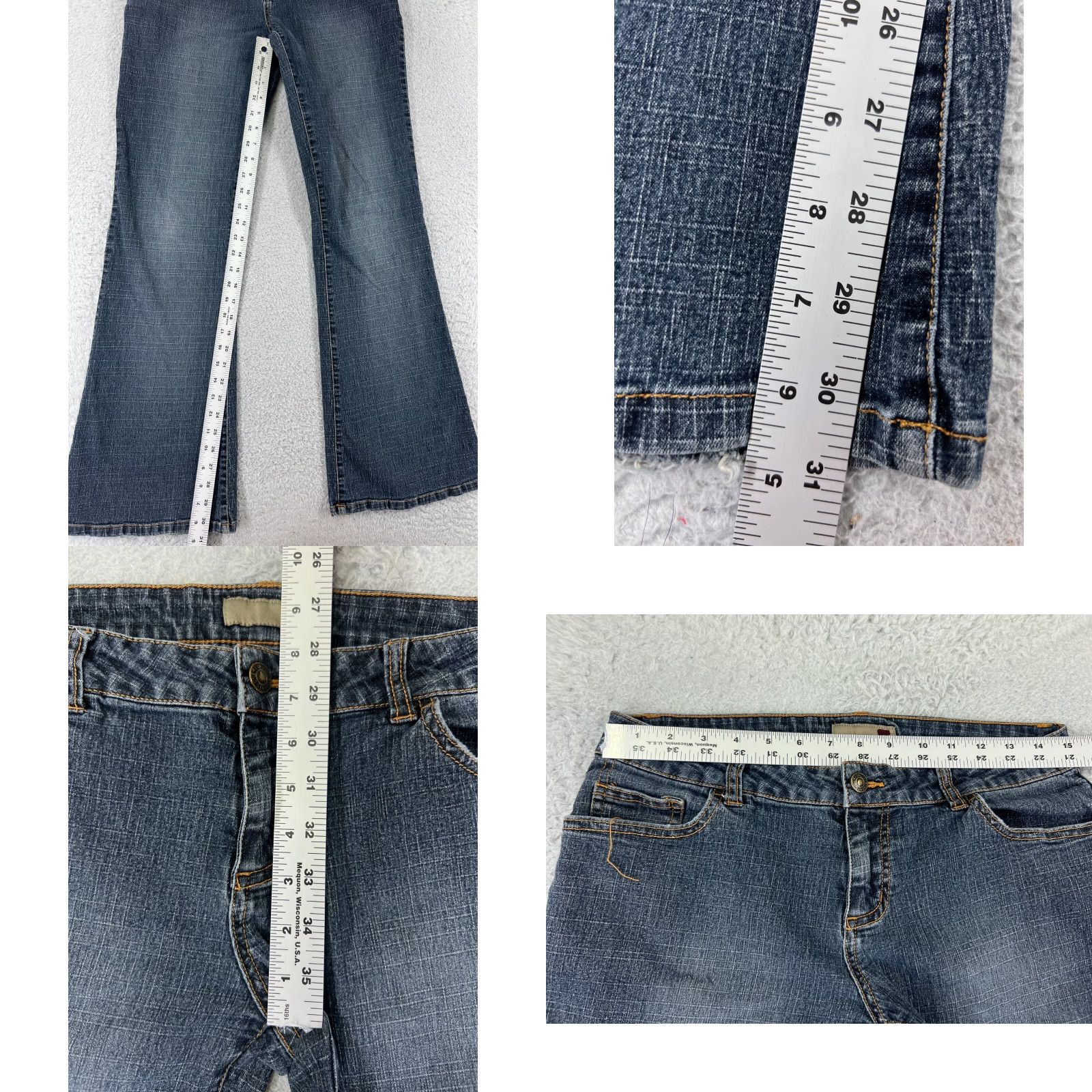 Forever 21 FOREVER 21 Jeans Womens 11 Denim Flared Low Rise 28 in Waist 31 in Inseam Black Cotton Blend 5-Pocket Size 32" / US 10 / IT 46 - 8 Thumbnail