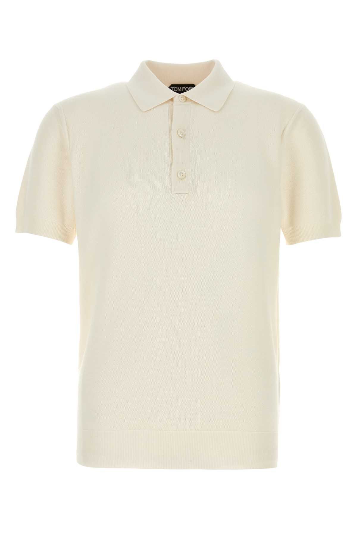 Tom Ford Ivory Piquet Polo Shirt Size US M / EU 48-50 / 2 - 1 Thumbnail