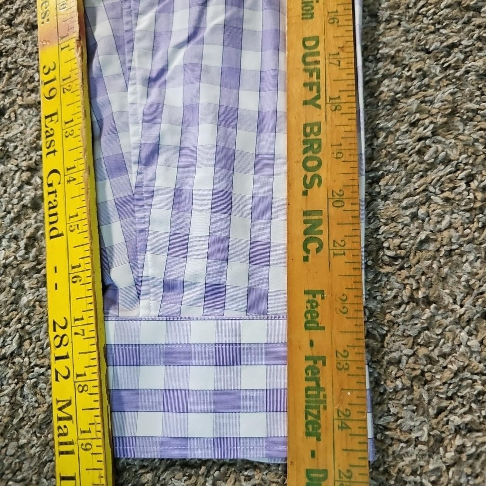 Nordstrom Nordstrom Rack Dress Shirt Purple Checker 16½ 34-35 Trim Fit Size 38R - 5 Thumbnail