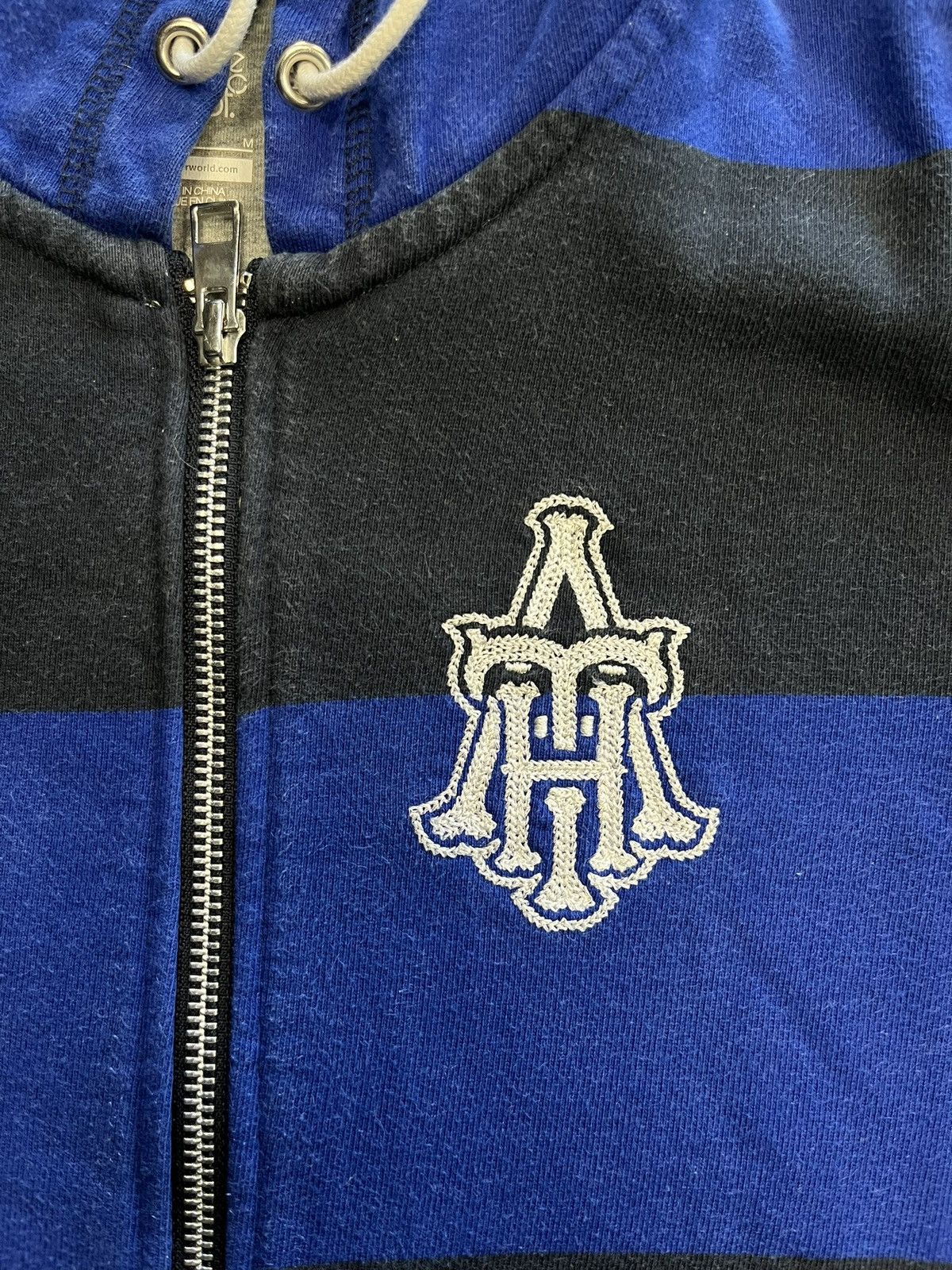 Nike × Vintage Vintage Y2K Nike Athletic Swoosh Striped Zip Hoodie Size US XS / EU 42 / 0 - 5 Thumbnail