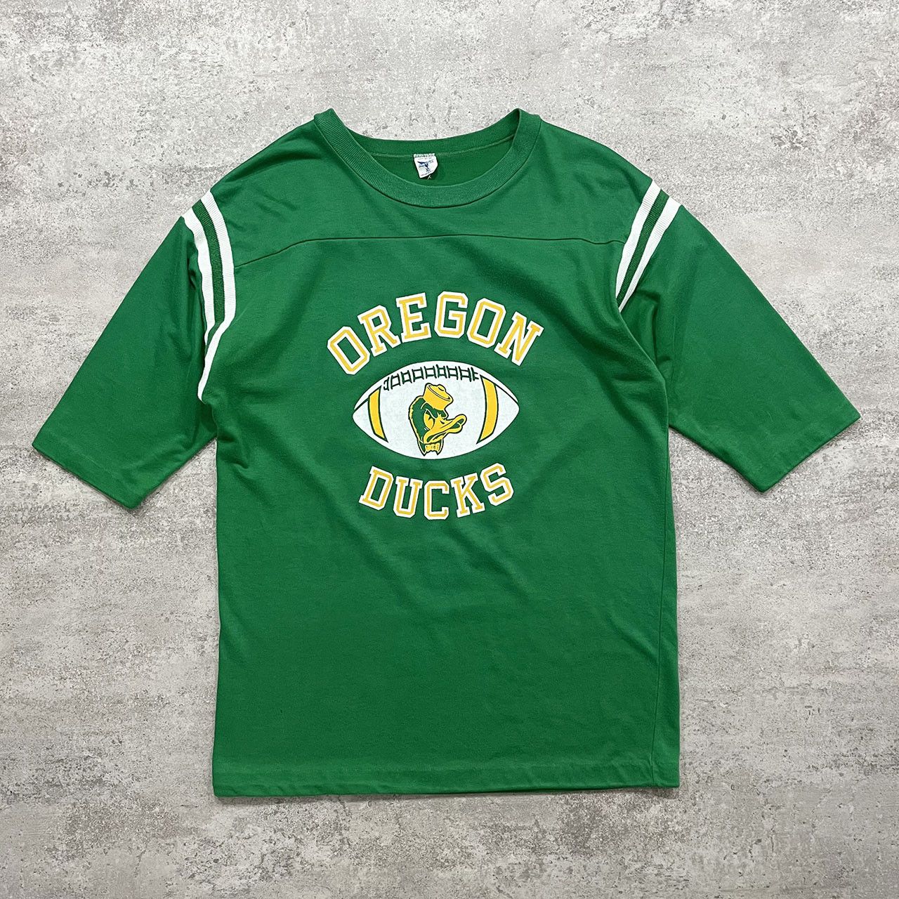 image of VTG 70's 80's NCAA Oregon Ducks Football Raglan Shirt Artex in Green, Men's (Size XL)