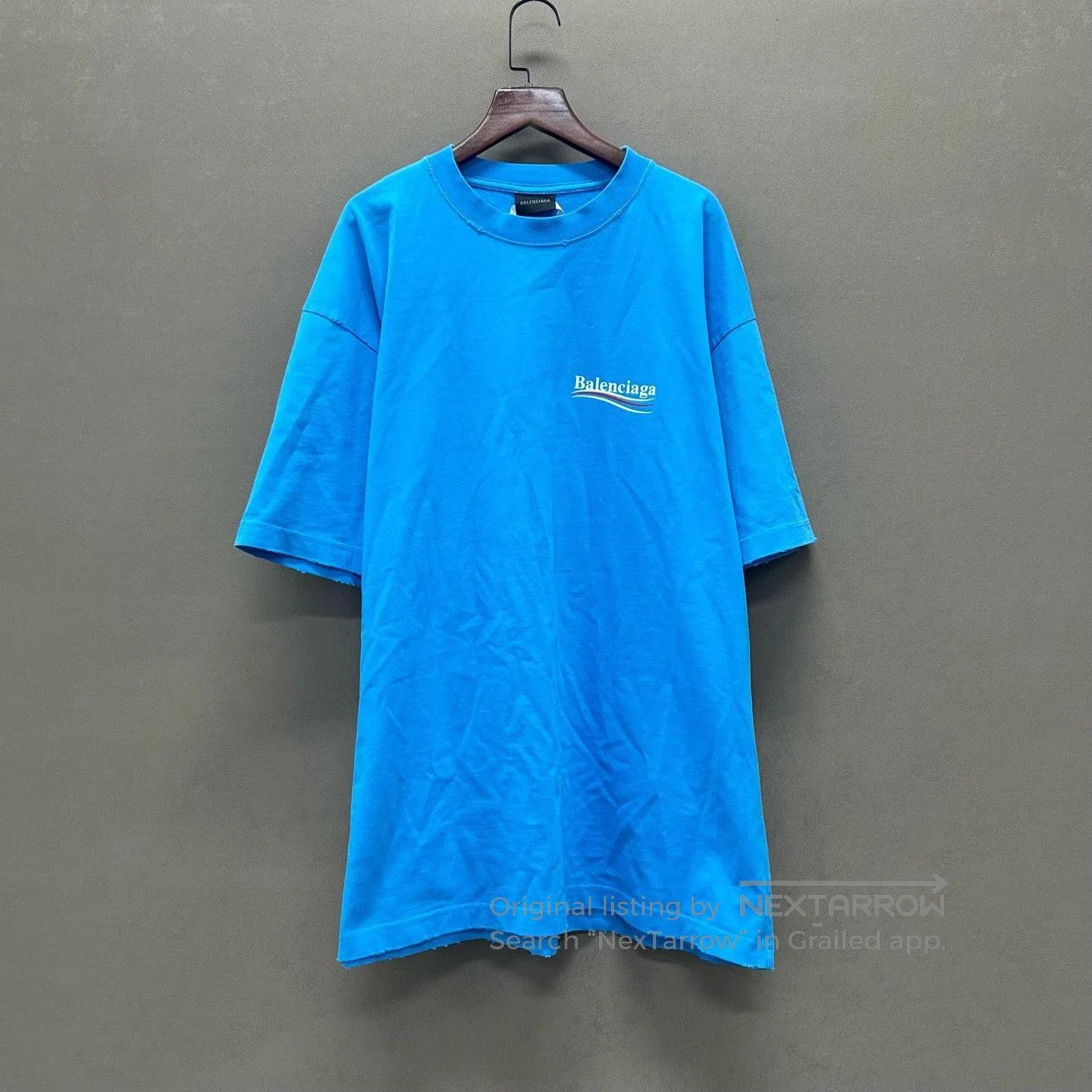 balenciaga blue wave short sleeve shirt.