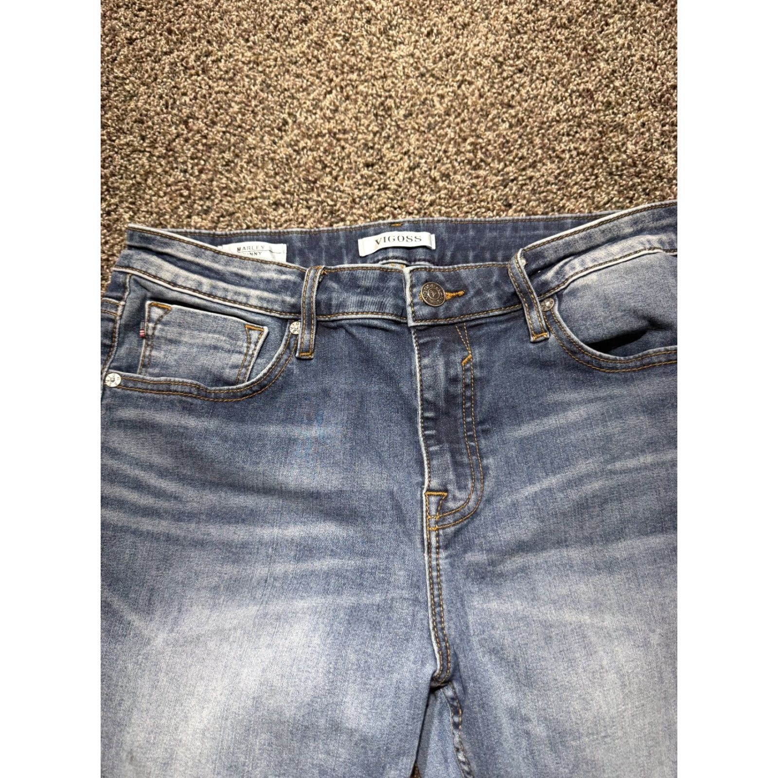Vintage VIGOSS Marley Skinny Ankle Jeans Size 31 Blue Denim Stretch 28" Women's 5-Pocket Design Size 24" / US 00 / IT 34 - 2 Thumbnail