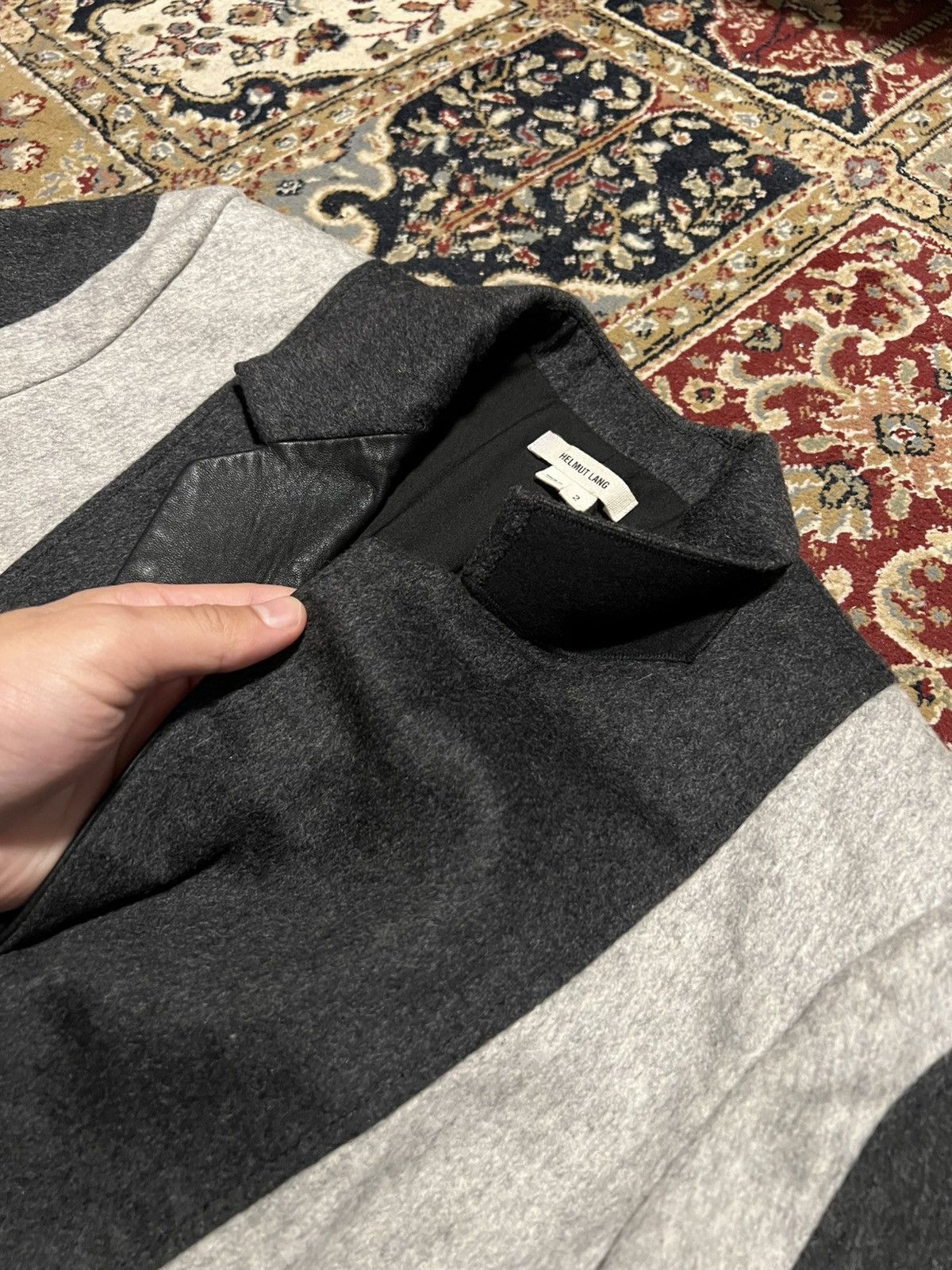 Helmut Lang Helmut Lang Deconstructed Black Block Gray Wool Blazer Size S / US 4 / IT 40 - 8 Thumbnail