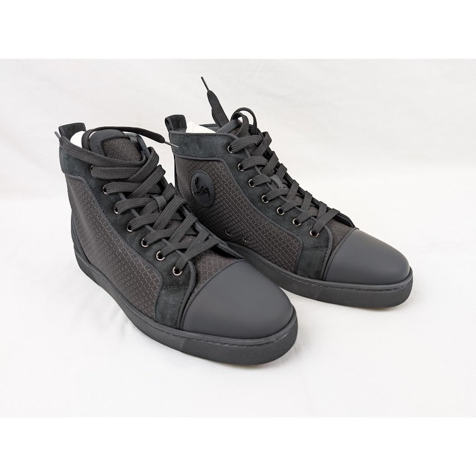 Christian Louboutin o1rshd1 Louis Orlato Flat Hi-Top Sneakers in Black Size US 9 / EU 42 - 8 Thumbnail