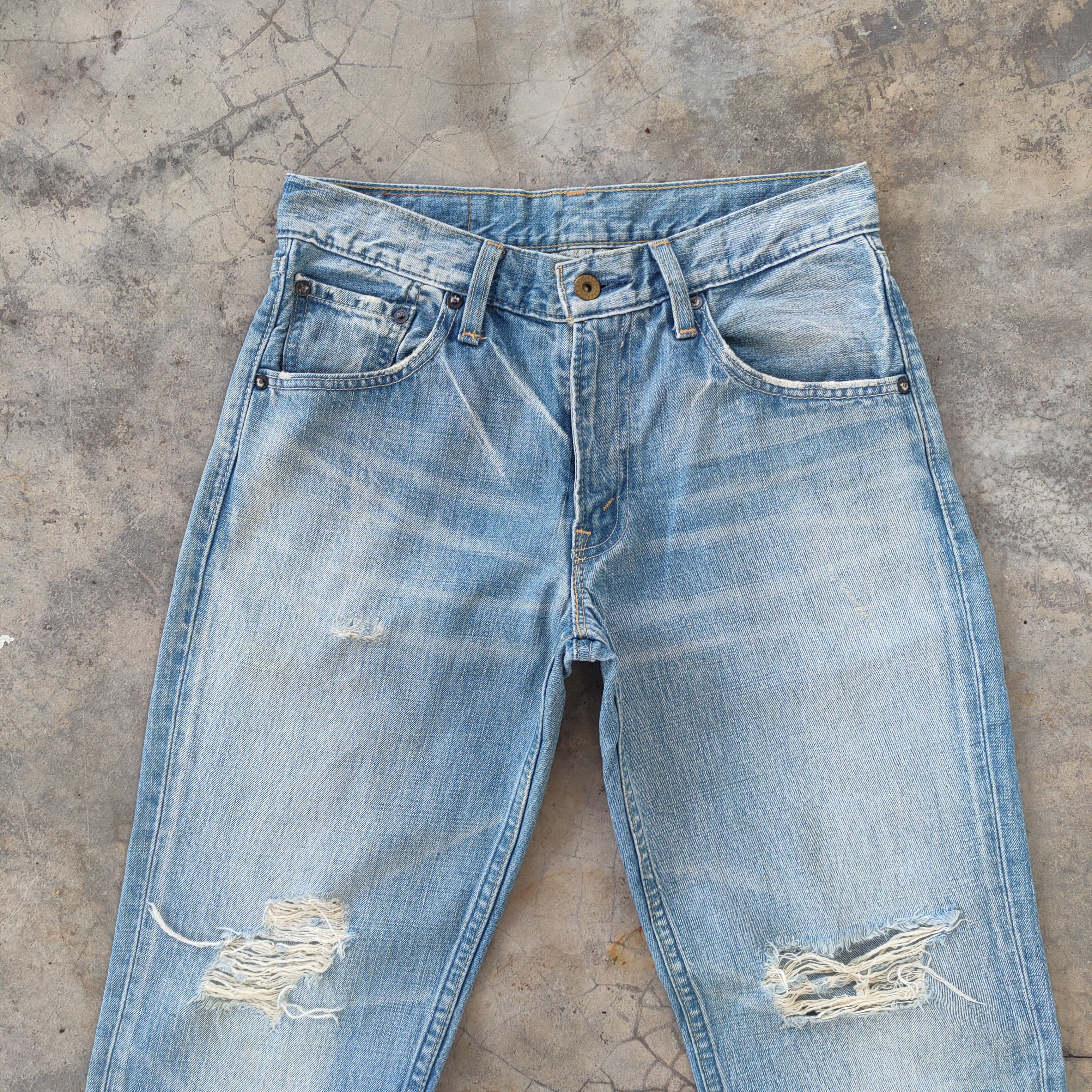 Levi's Vintage Clothing # LEVIS 502 VINTAGE FADED RIPPED JEANS DENIM PANTS Size US 30 / EU 46 - 4 Thumbnail