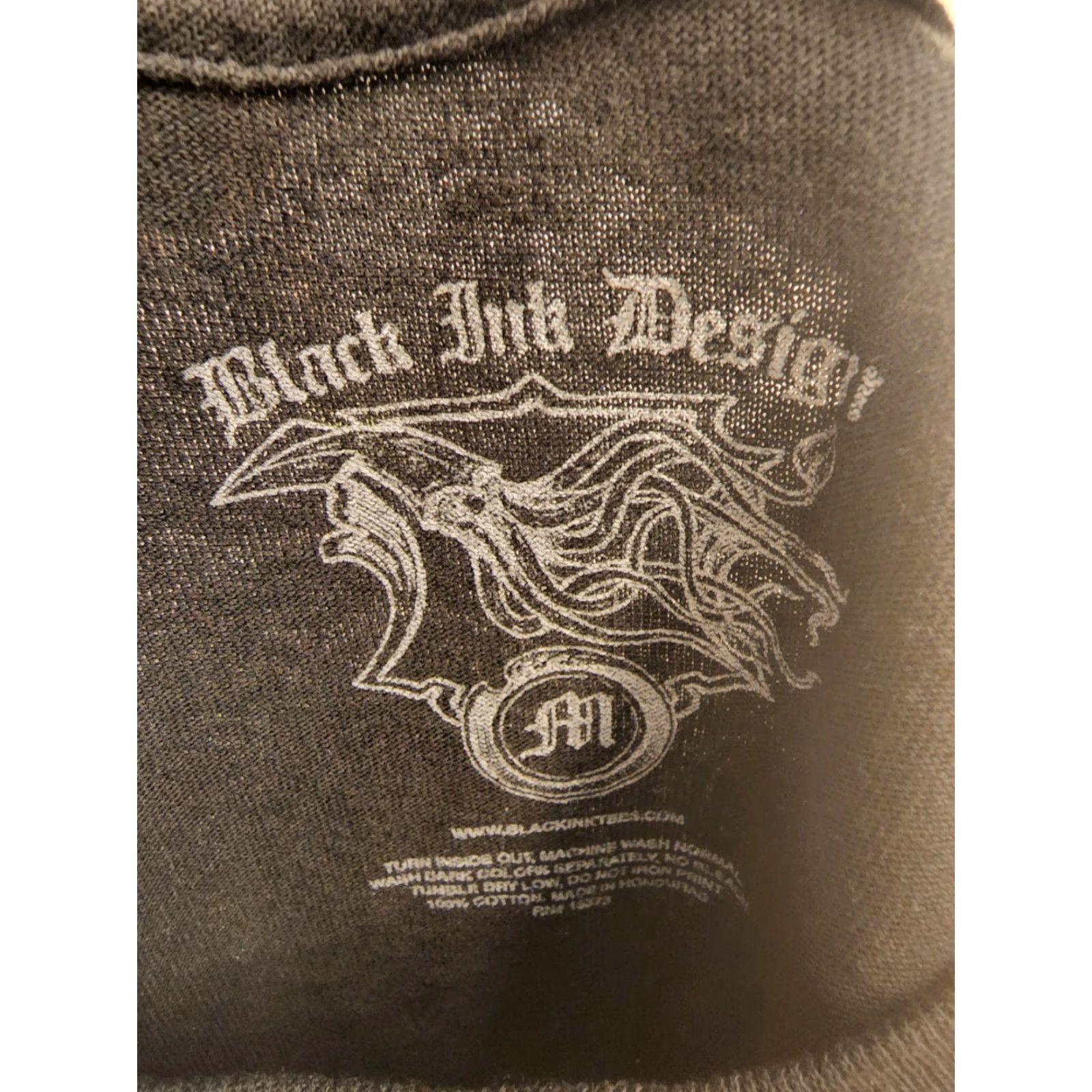 Doublet Black Ink Design Graphic Tee Men's M Army Navy Police Tattoo Double Sided T-Shirt Black 2000s Size US M / EU 48-50 / 2 - 3 Thumbnail