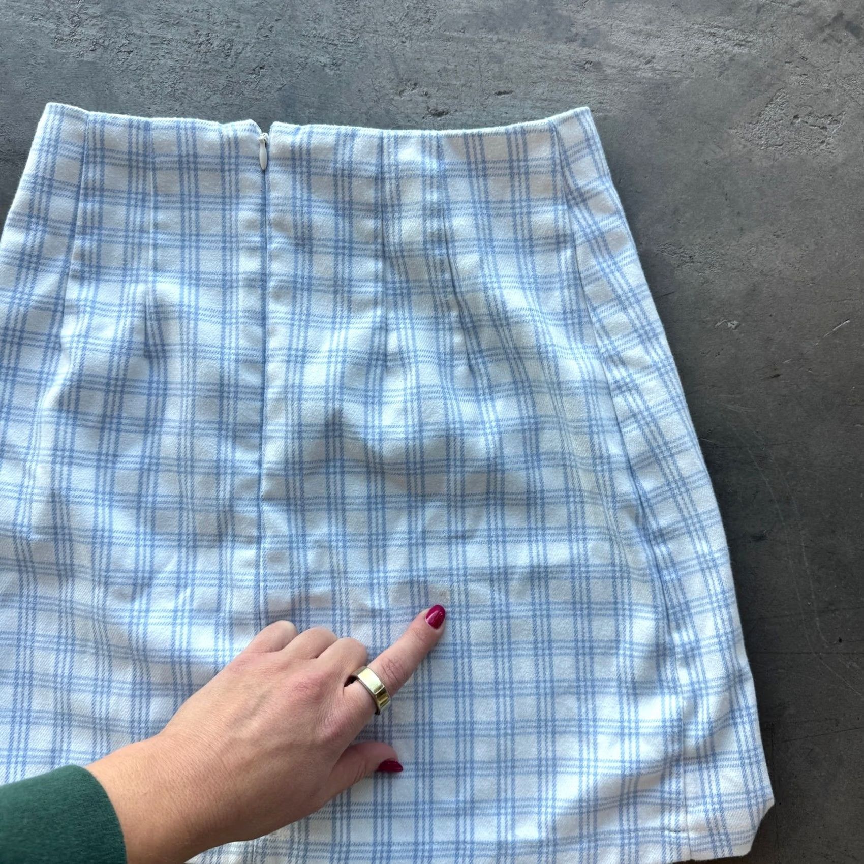 Vintage VINTAGE John Galt Blue Plaid Gingham White Mini Skirt Small Womens Size 28" / US 6 / IT 42 - 4 Thumbnail