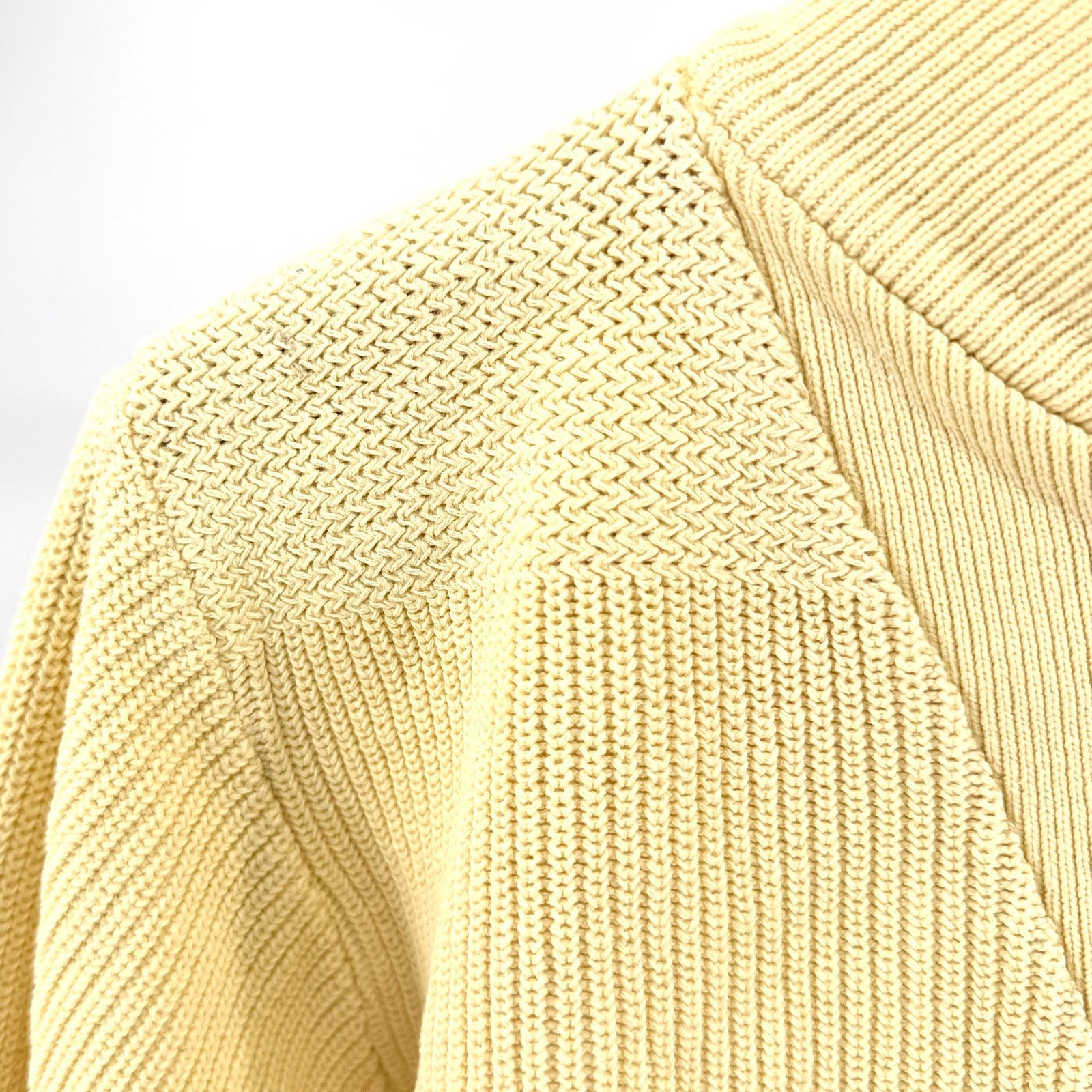 Lands' End Vintage 90s Pastel Yellow 100% Cotton Henley Knit Sweater Size S / US 4 / IT 40 - 3 Thumbnail