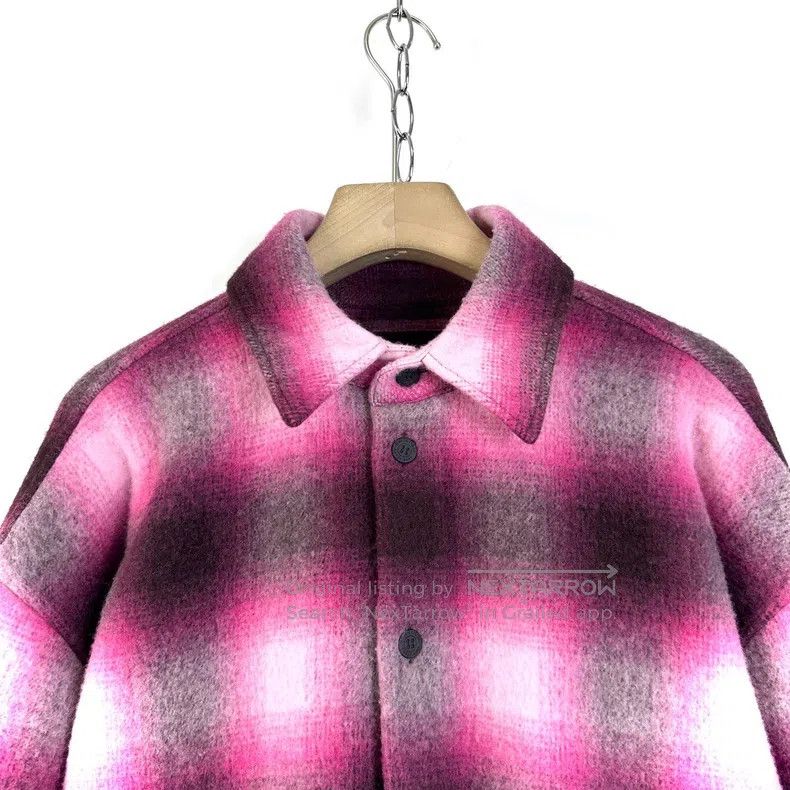 Balenciaga Balenciaga Pink Single-breasted Faux Fur Plaid Jacket Shir Size XXS / US 00 / IT 34 - 3 Thumbnail
