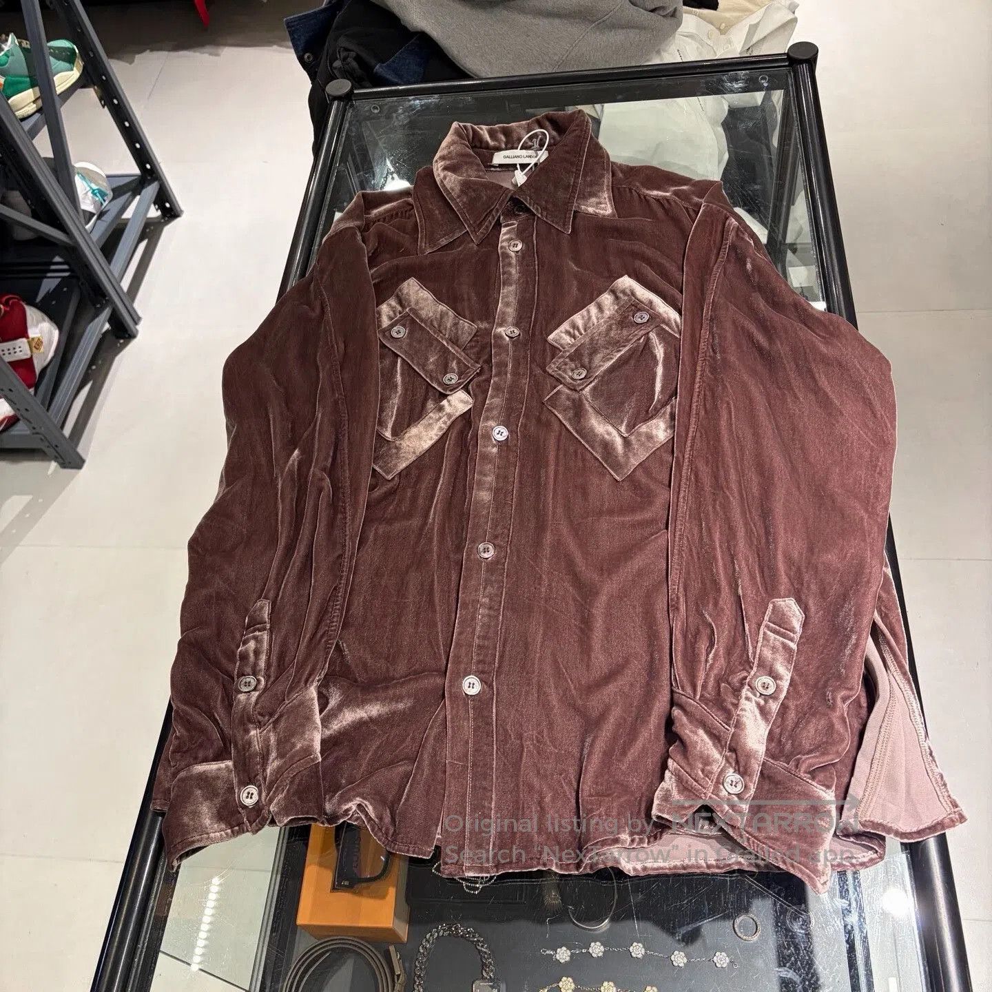 John Galliano GALLIANO LANDOR Velvet Long-Sleeve Shirt. Size US XL / EU 56 / 4 - 1 Thumbnail