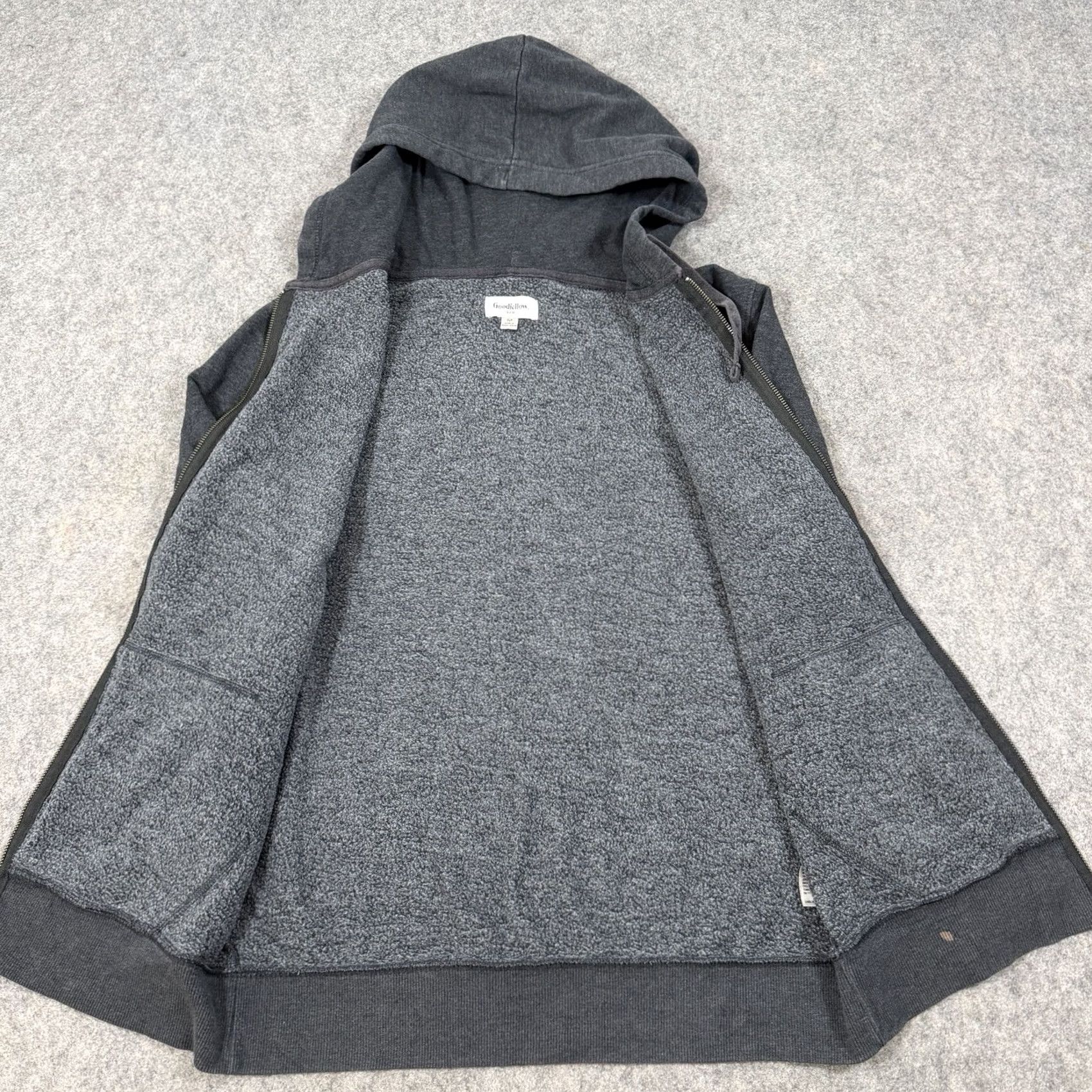 Vintage Goodfellow & Co Full Zip Hooded Fleece Jacket Mens Gray Size M XS-XL/Regular Size US M / EU 48-50 / 2 - 3 Thumbnail